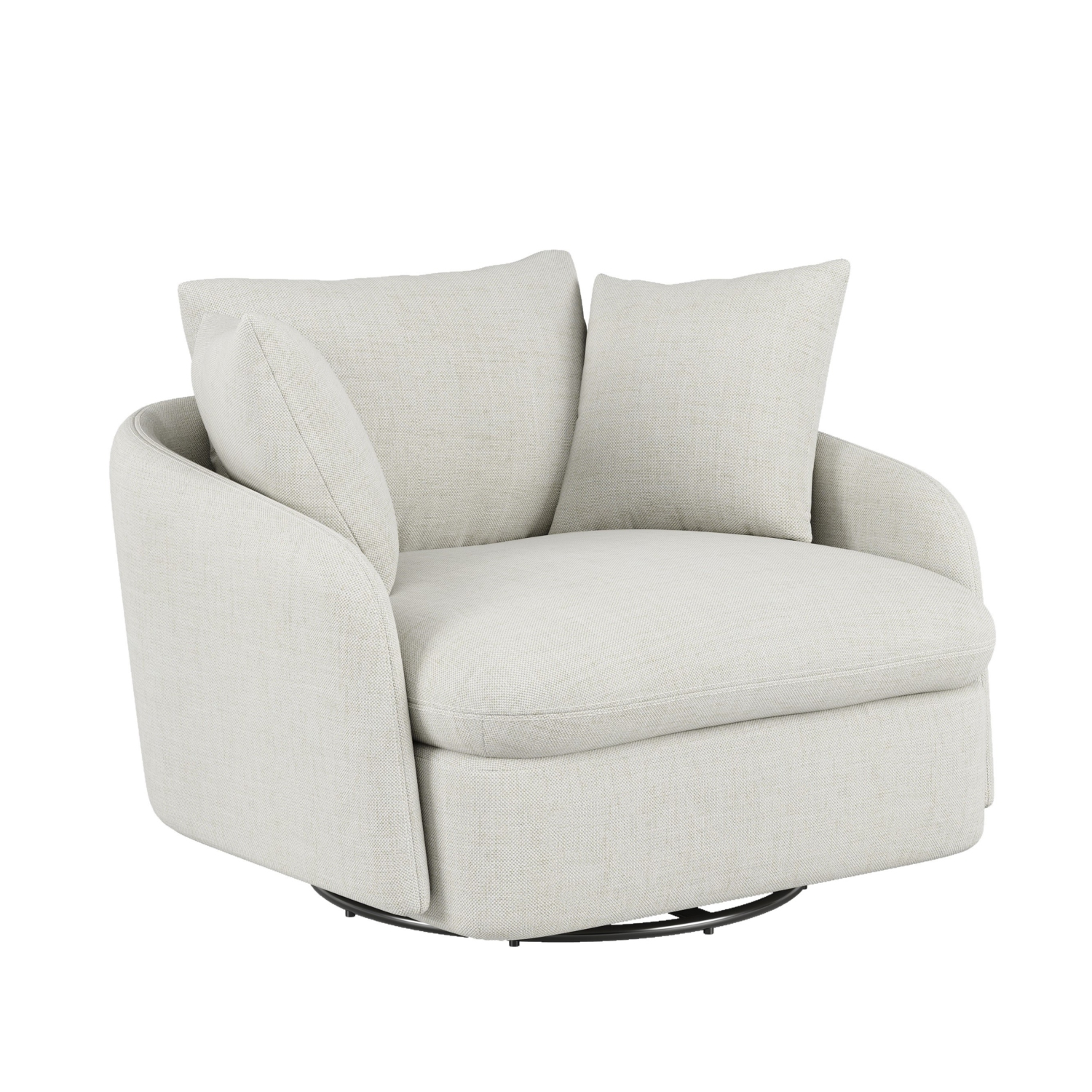 Valencia Giorgia Fabric Swivel Accent Chair Pearl
