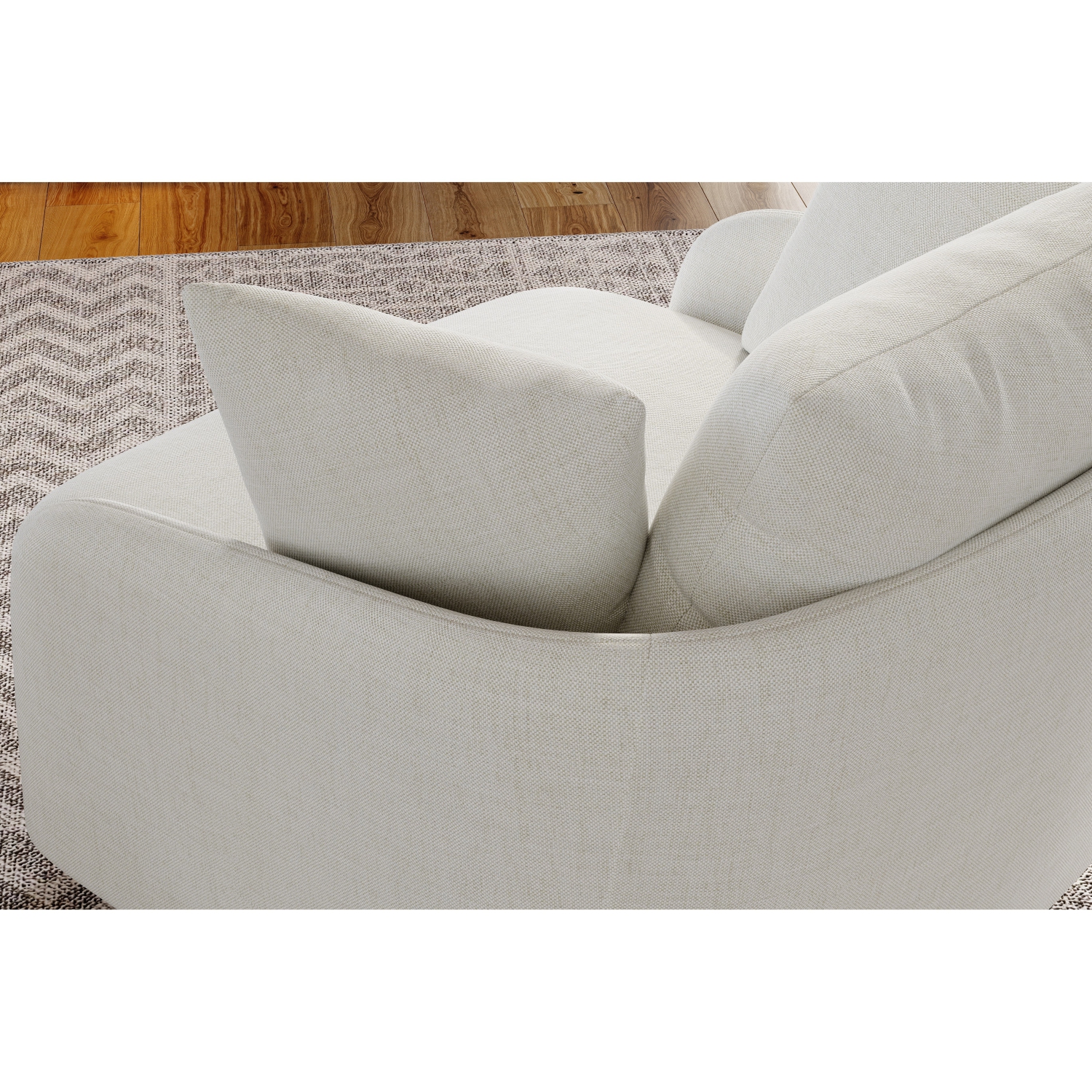 Valencia Giorgia Fabric Swivel Accent Chair Pearl