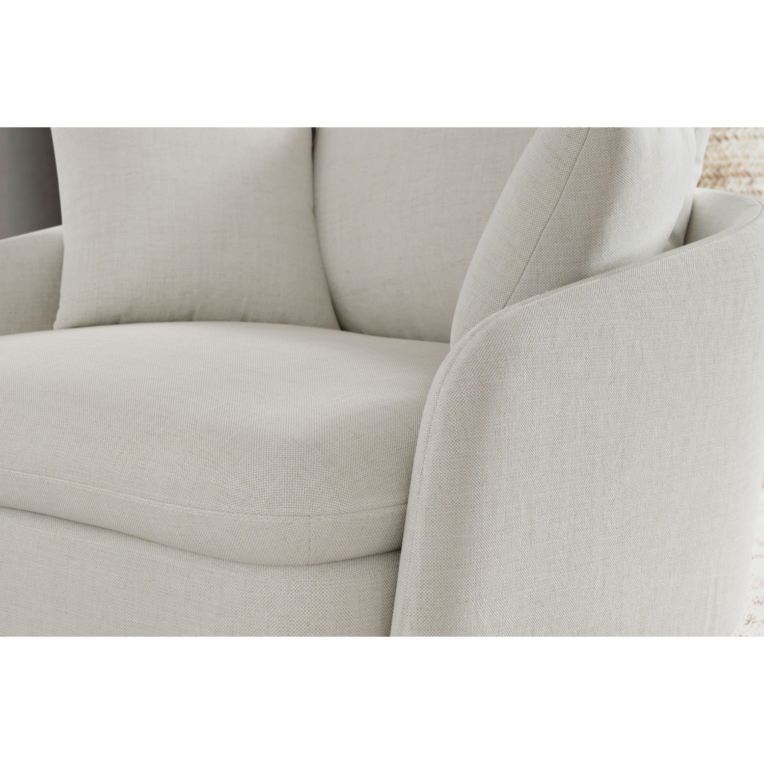 Valencia Giorgia Fabric Swivel Accent Chair Pearl