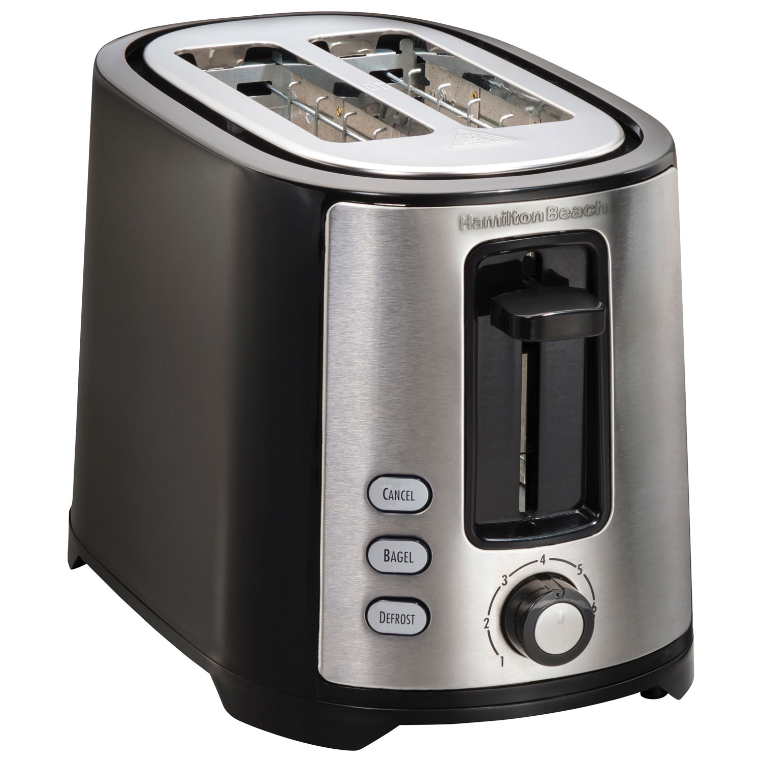 Hamilton Beach Extra-Wide Slot Toaster - 2-Slice - Black/Stainless Steel