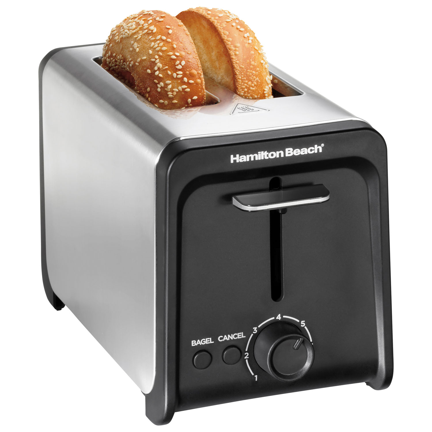 Hamilton Beach Contemporary Toaster - 2-Slice - Black and Stainless Steel