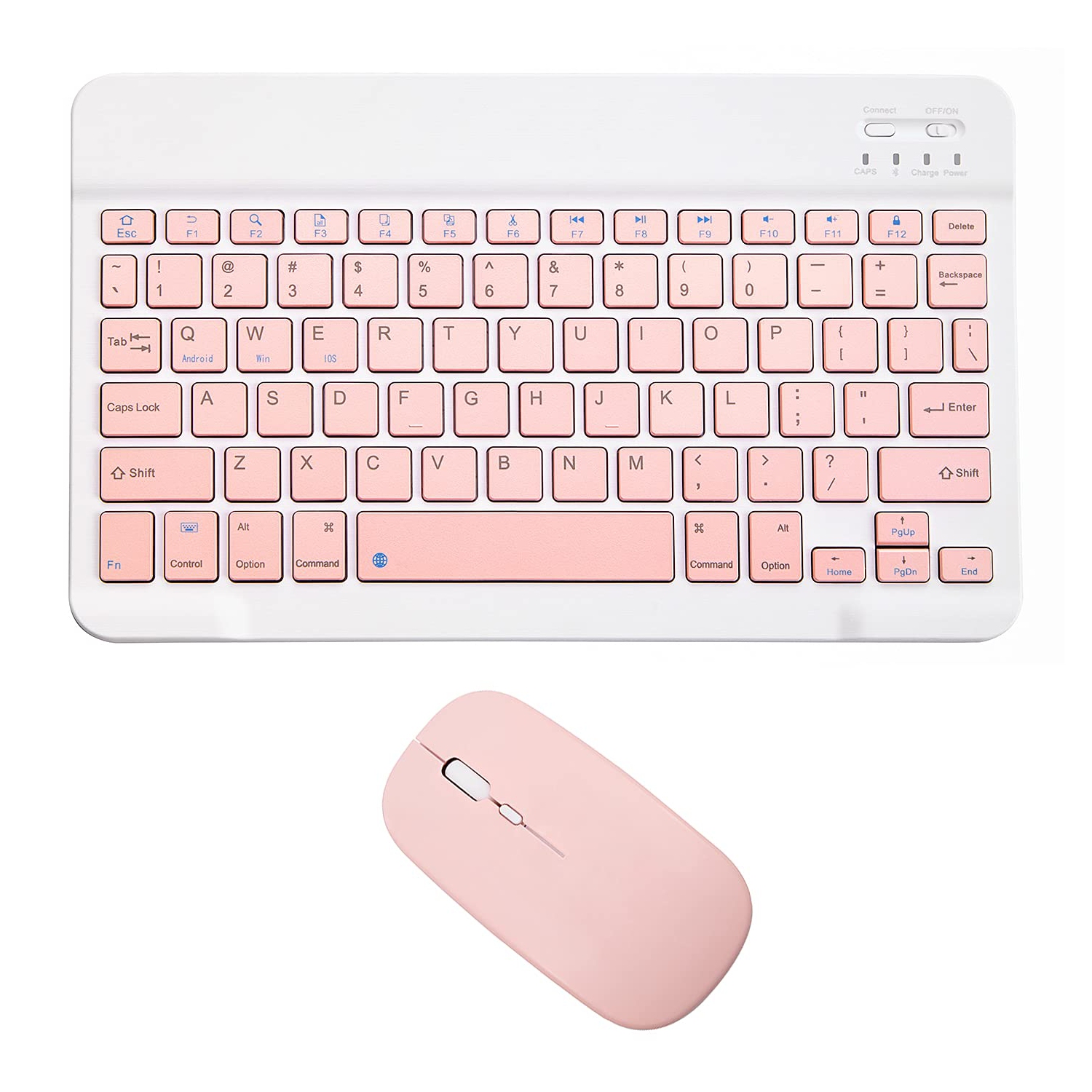 Rechargeable Bluetooth Keyboard and Mouse Combo Ultra-Slim Wireless Mouse Keyboard Set for Android Windows Tablet Cell Phone iPhone iPad Pro Air