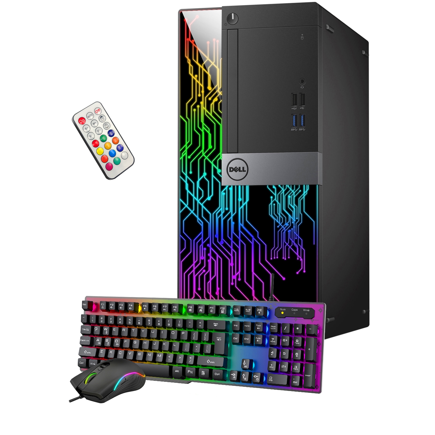 Refurbished (Good) Dell OptiPlex RGB Gaming PC Desktop Tower Computer, GeForce RTX 3050 6GB, Intel Hexa-Core i5-8500 Processor, 32GB DDR4 RAM, 512GB SSD, HDMI, Windows 11 Pro