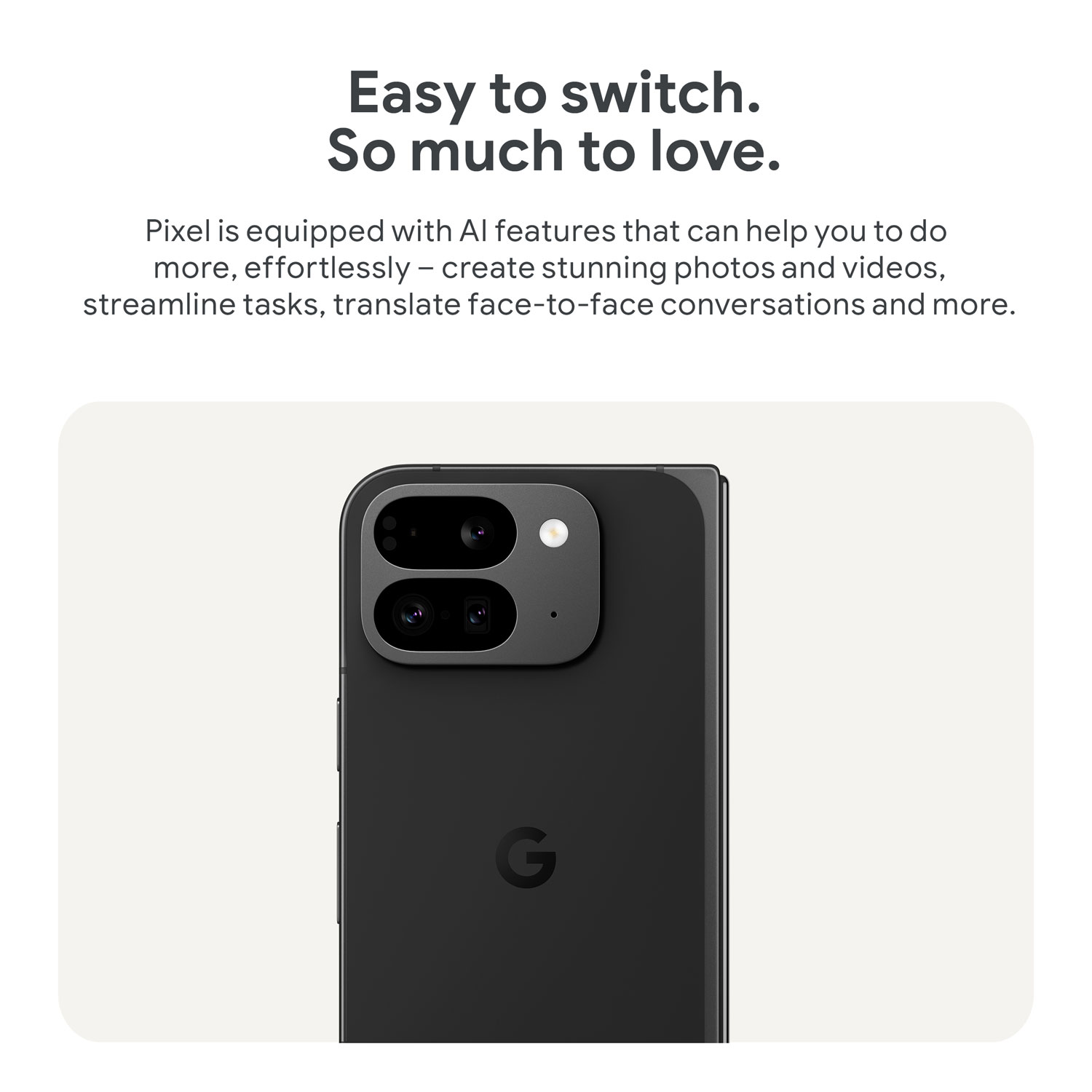Pixel 9 Pro Fold de 256 Go de Google avec Freedom Mobile - Noir volcanique - Paiement Balance mensuel