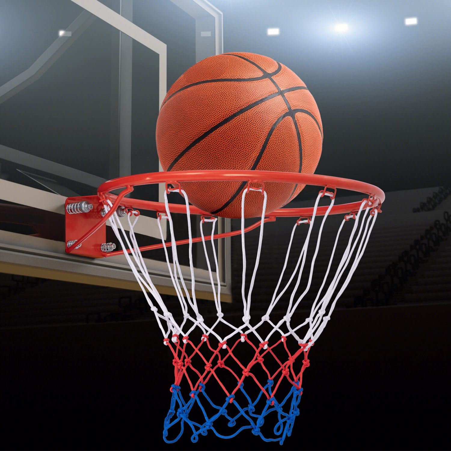 Panier de basketball mural de 18 po avec porte et filet résistant aux intempéries de Costway