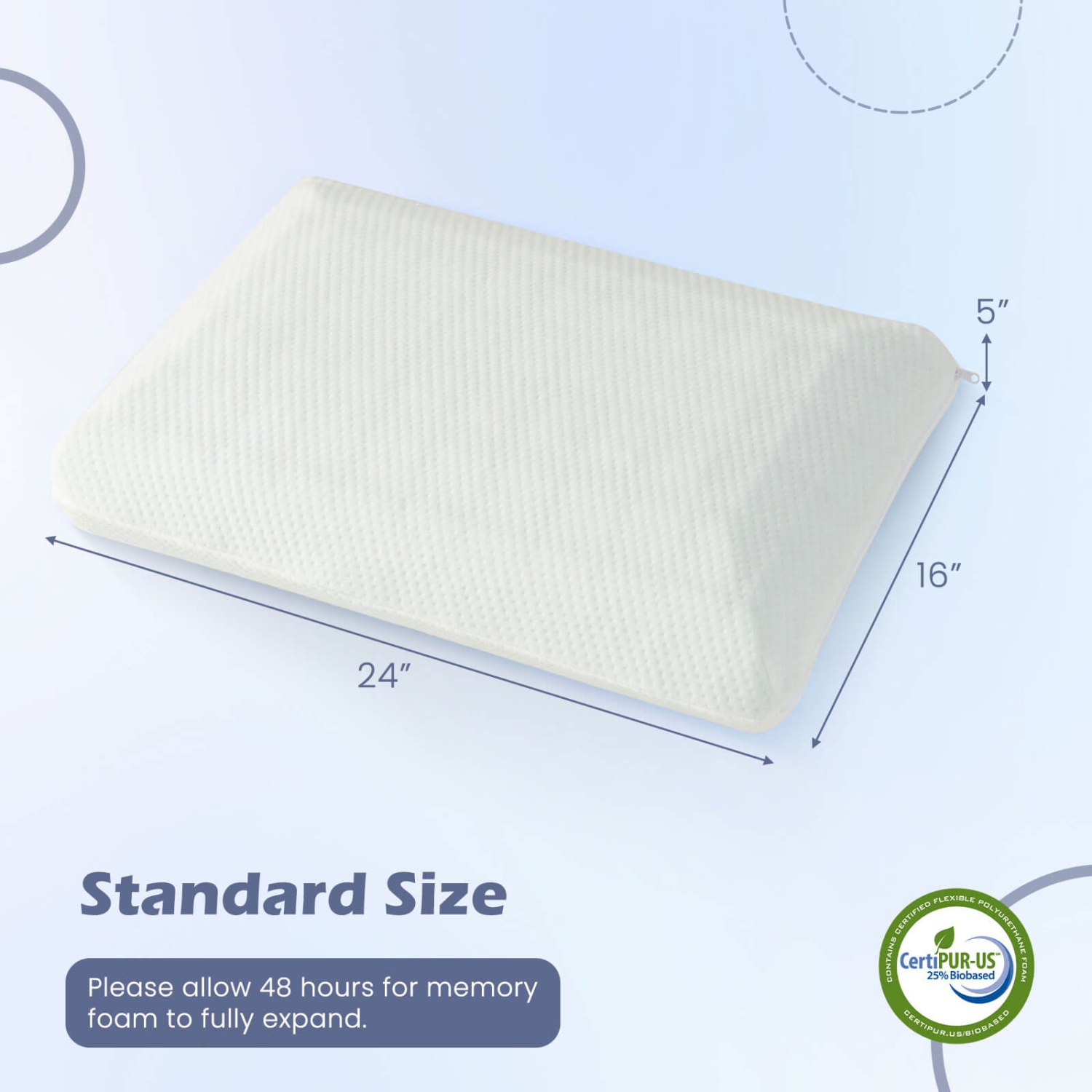 Ensemble de 2 oreillers en mousse à mémoire au charbon de bambou de Costway avec taie d'oreiller lavable à la machine