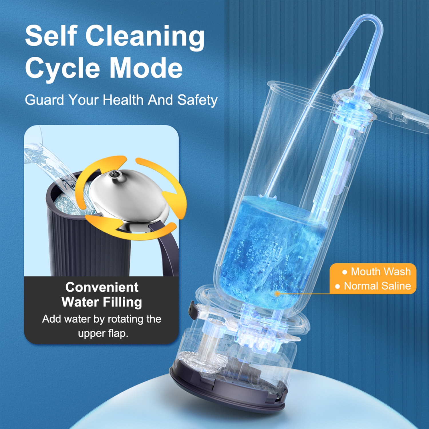 Hydropulseur sans fil Paucax - Hydropulseur dentaire portatif pour dents, 4 modes et 5 conseils de jet, autonettoyage, rechargeable, IPX7 étanche -