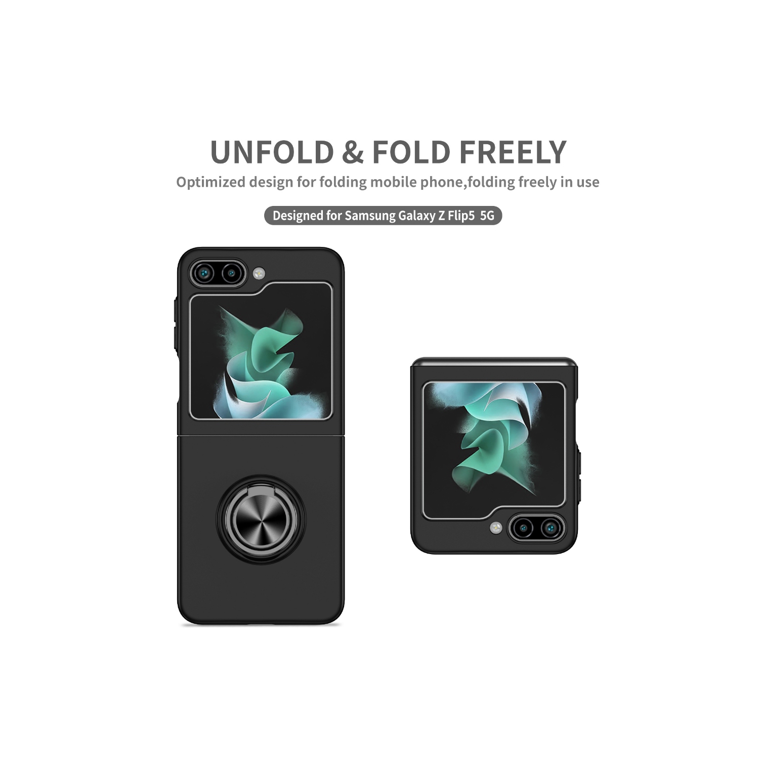Étui rigide à anneau torsadé de XCRS pour Galaxy Z Flip 6 de Samsung