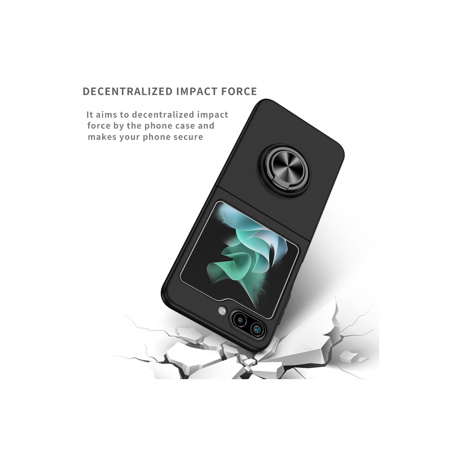 Étui rigide à anneau torsadé de XCRS pour Galaxy Z Flip 6 de Samsung