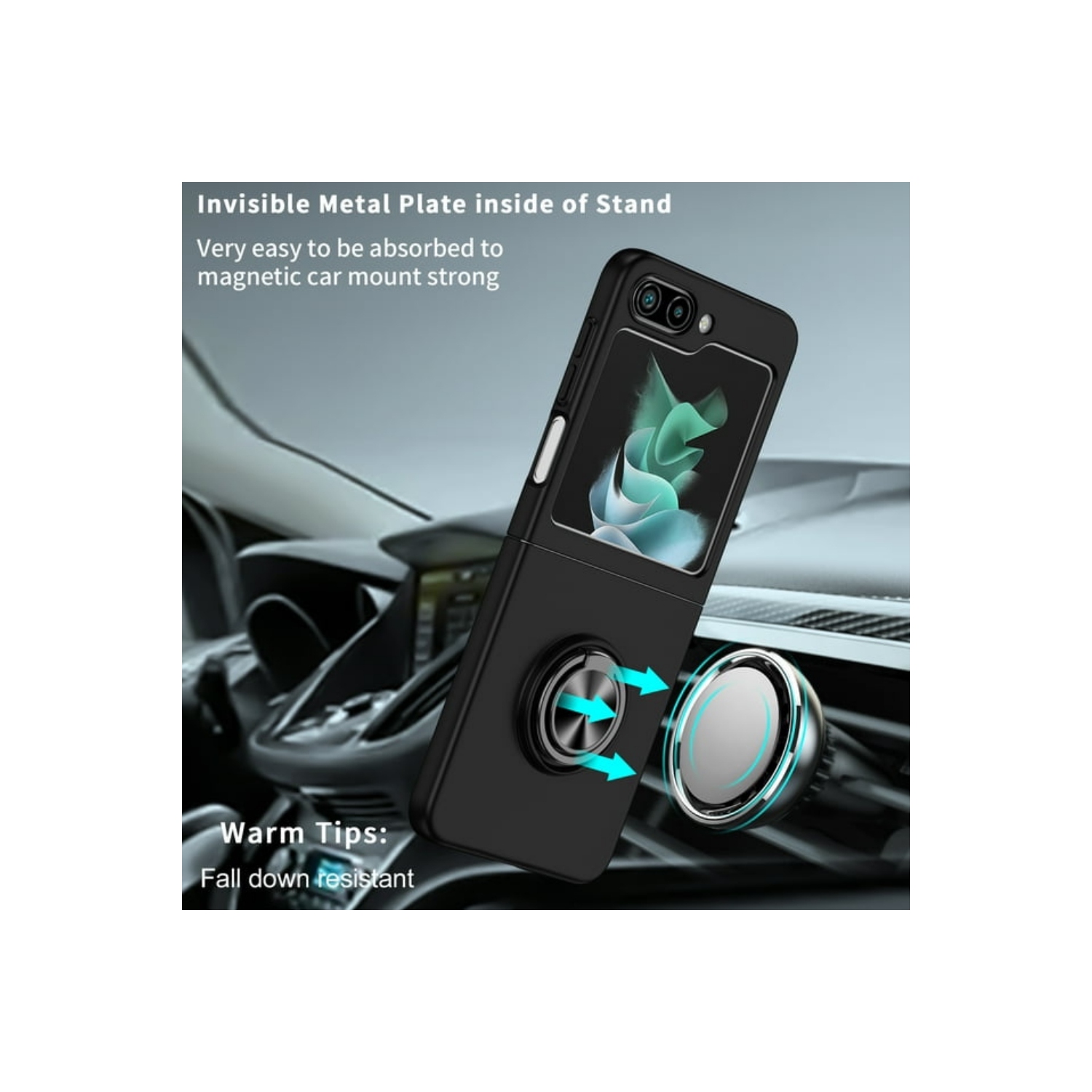 Étui rigide à anneau torsadé de XCRS pour Galaxy Z Flip 6 de Samsung