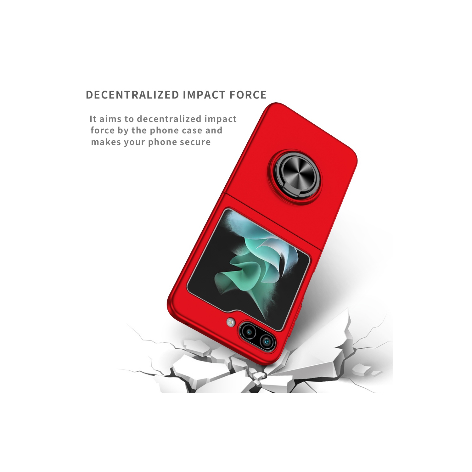 Étui rigide à anneau torsadé de XCRS pour Galaxy Z Flip 6 de Samsung