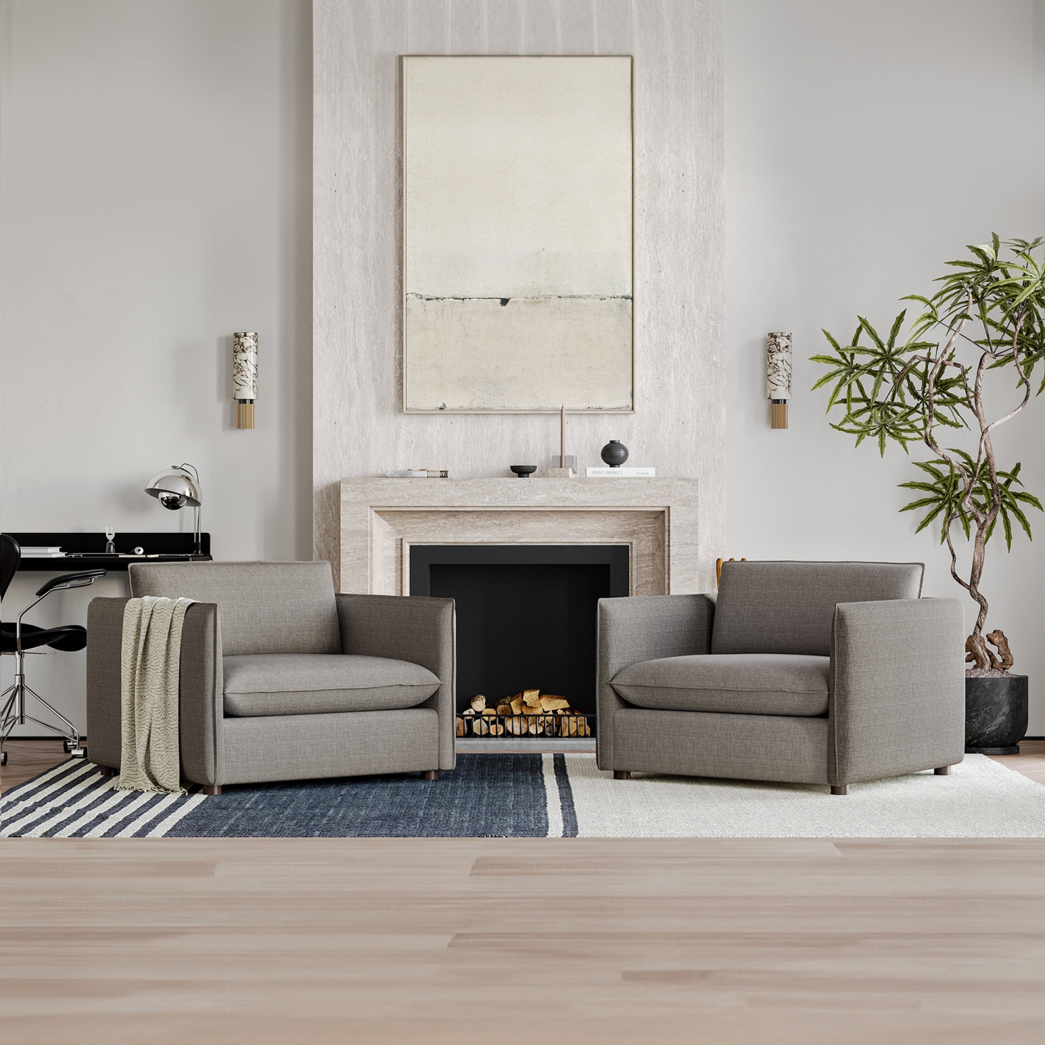 Valencia Katherine performance – Fauteuil d’appoint en tissu, gris anthracite