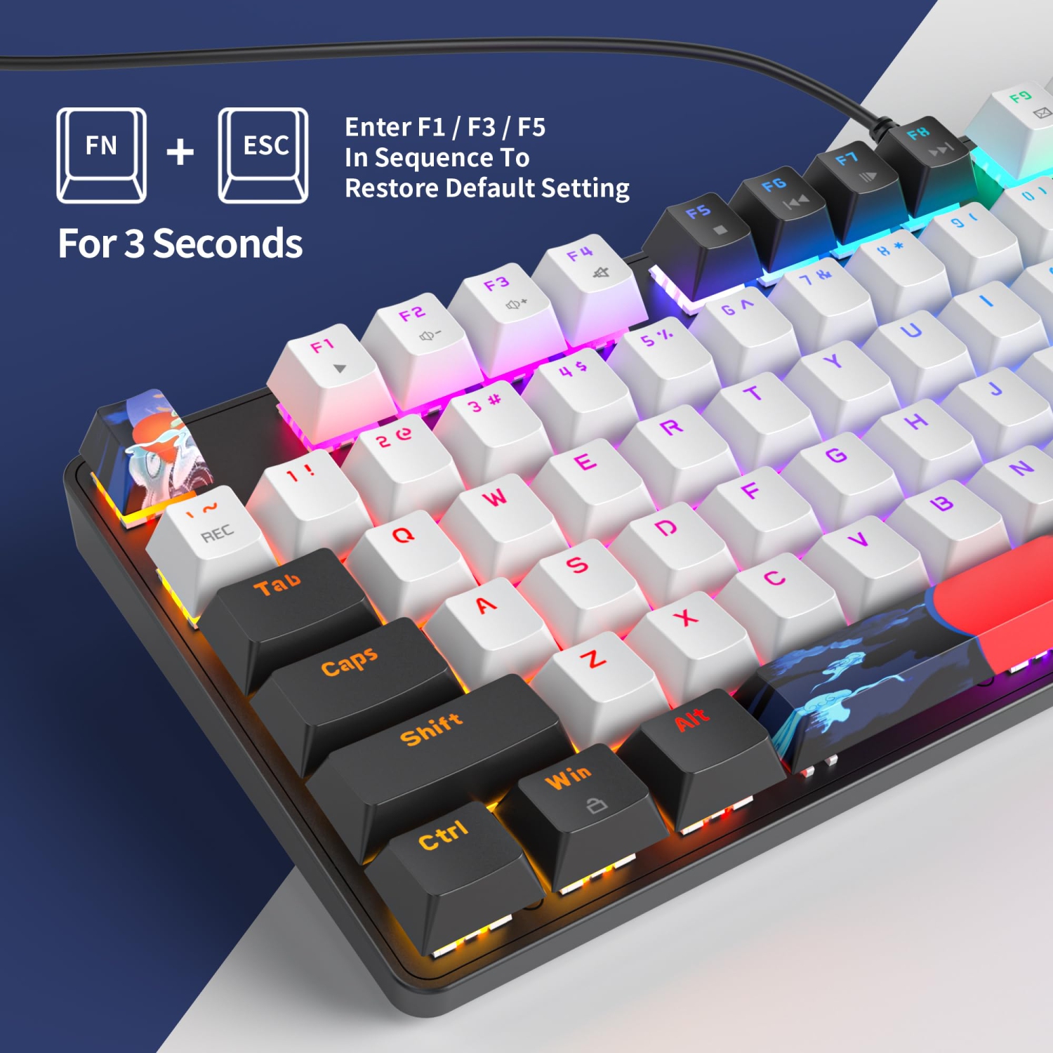 Owpkeenthy 104 Keys Full Size Mechanical Gaming Keyboard with Number Pad, Wired 100% Office Light Up Keyboard NKRO RGB Backlit Red Switch for PC Gamer