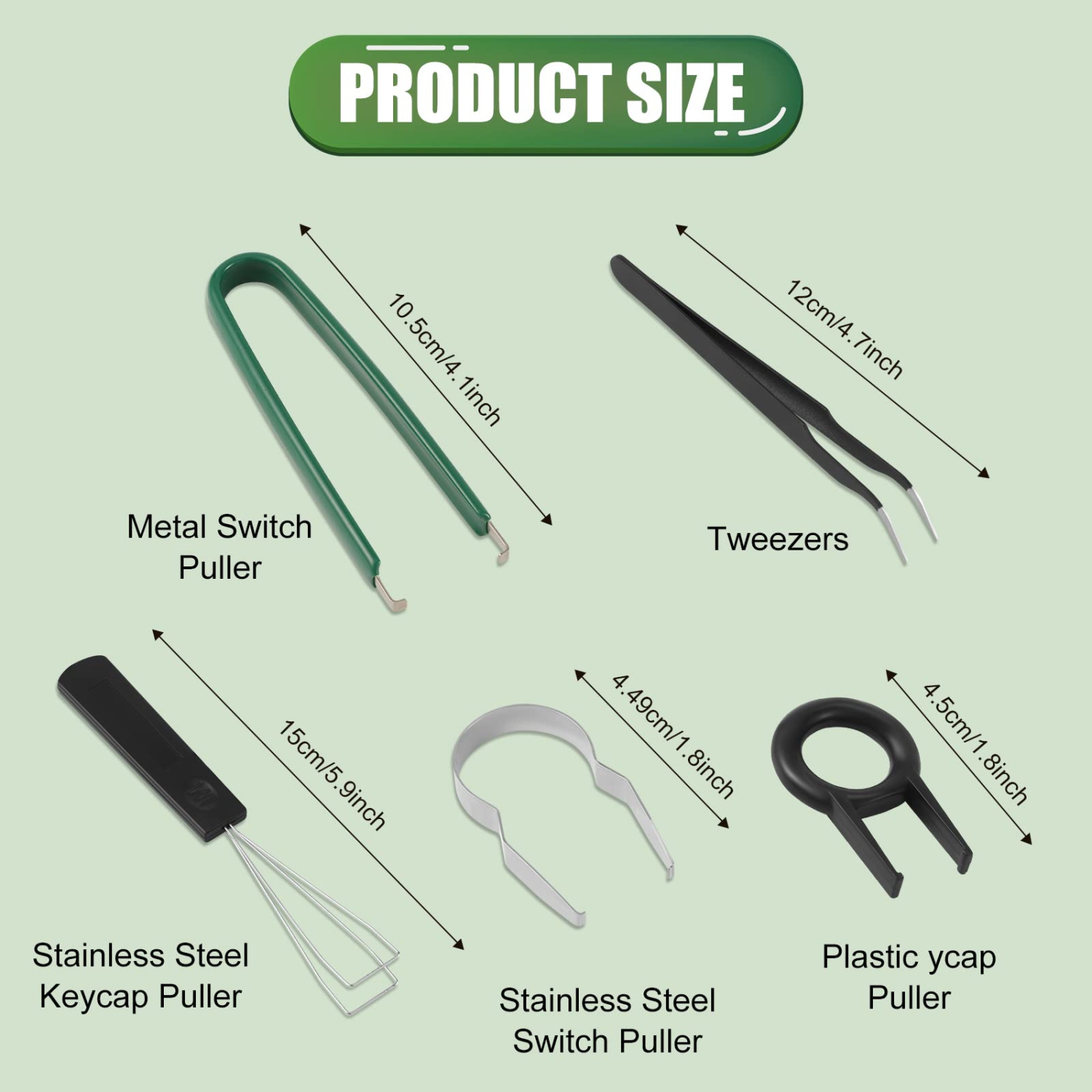 Ensemble de 5pcs accessoires de nettoyage pour clavier, ensemble d'extracteur de touches de retrait de touches avec pinces pour clavier pour claviers