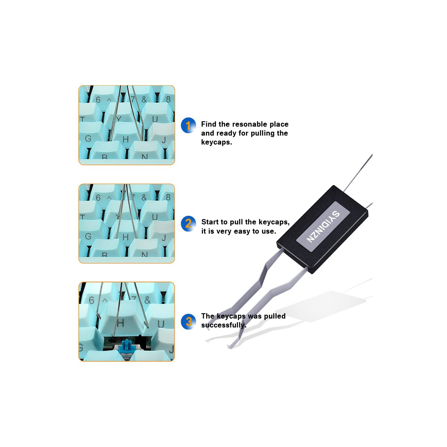 Keycap Puller Stainless Steel Key Removal Tool Keycaps Remover for Mechanical Keyboard Removing Fixing Tools