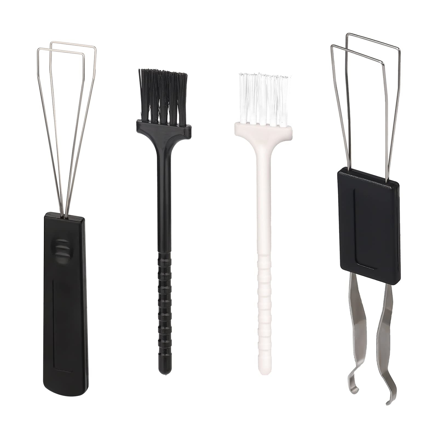 2 Pcs Keycap Puller Mechanical Switch Puller Stainless Steel Keyboard Remover with 2 Pcs Keyboard Brush Must-have Tool for Mechanical Keyboard Clean, Fixing