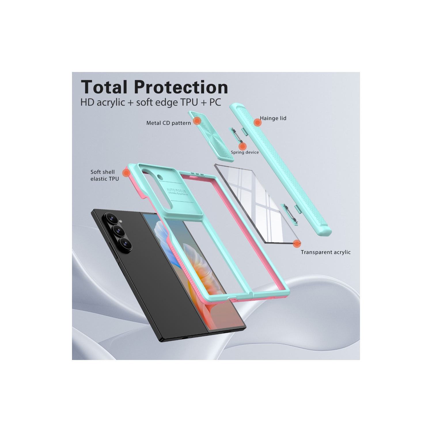 Étui rigide Cam Slider hybride de XCRS pour Galaxy Z Fold 6 de Samsung