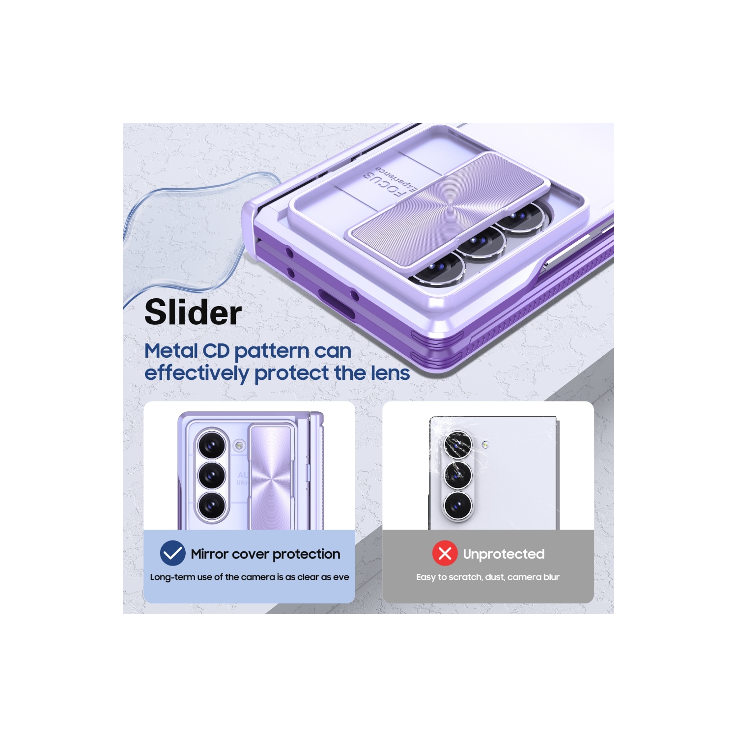 Étui rigide Cam Slider hybride de XCRS pour Galaxy Z Fold 6 de Samsung