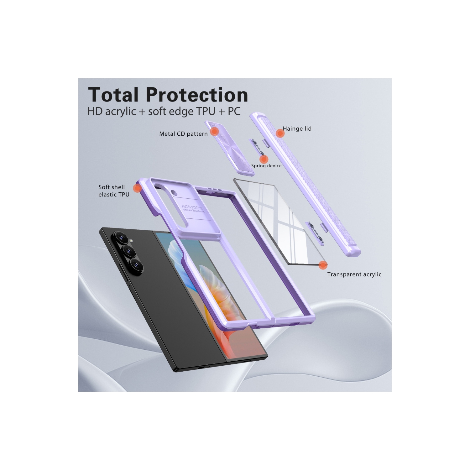 Étui rigide Cam Slider hybride de XCRS pour Galaxy Z Fold 6 de Samsung