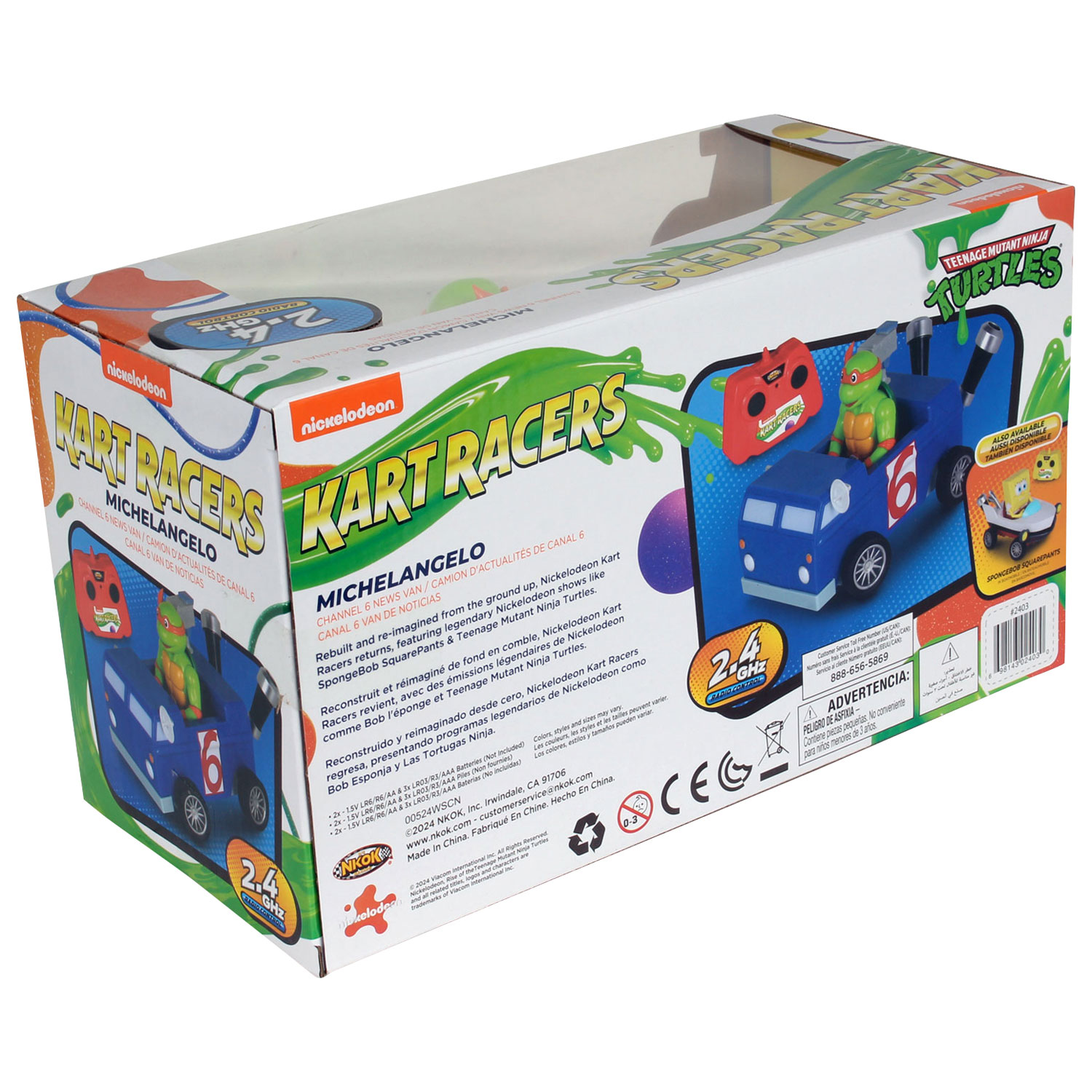 NKOK TMNT Michelangelo Channel 6 RC Car - Blue/Red