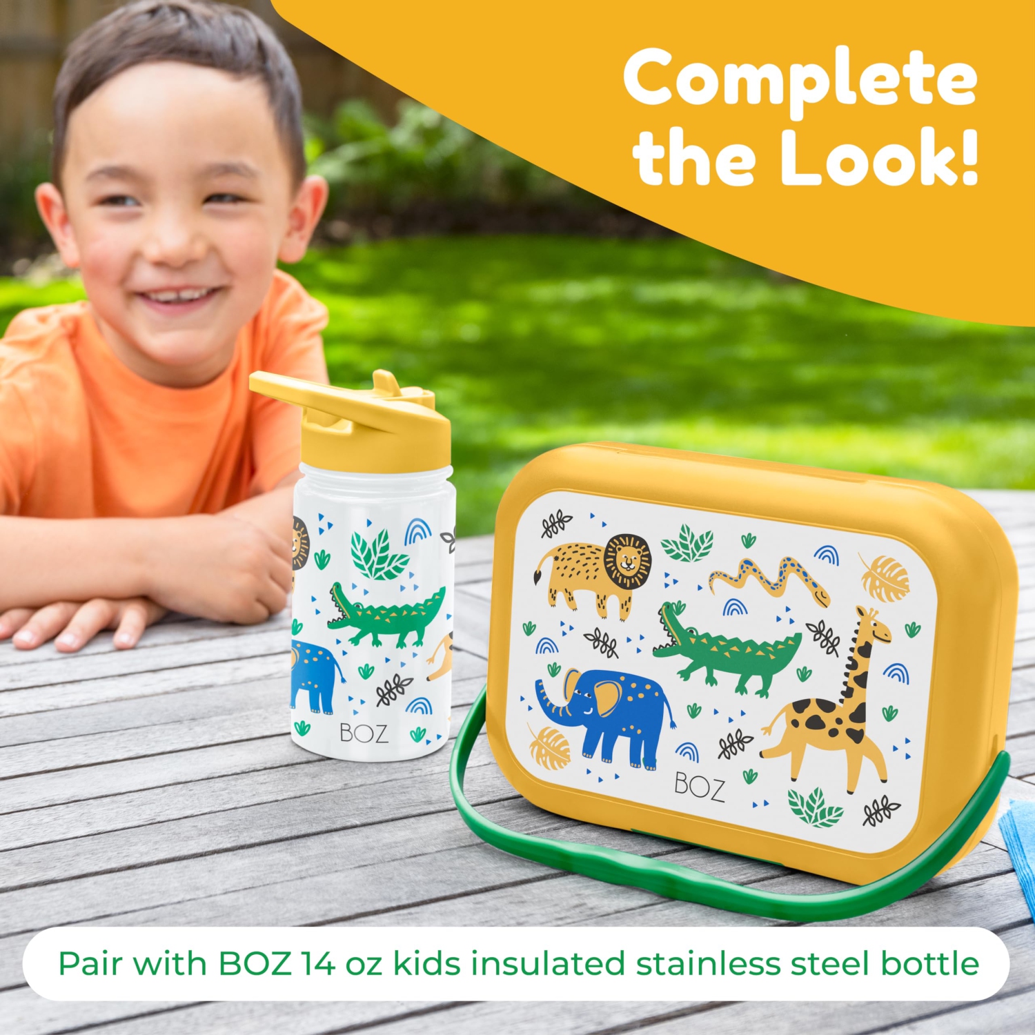 BOZ Bento Box for Kids - Toddler Lunch Box for Daycare - Leak Proof 4 Compartments Kids Lunch Container - Dishwasher Safe - Bento Lunch Box