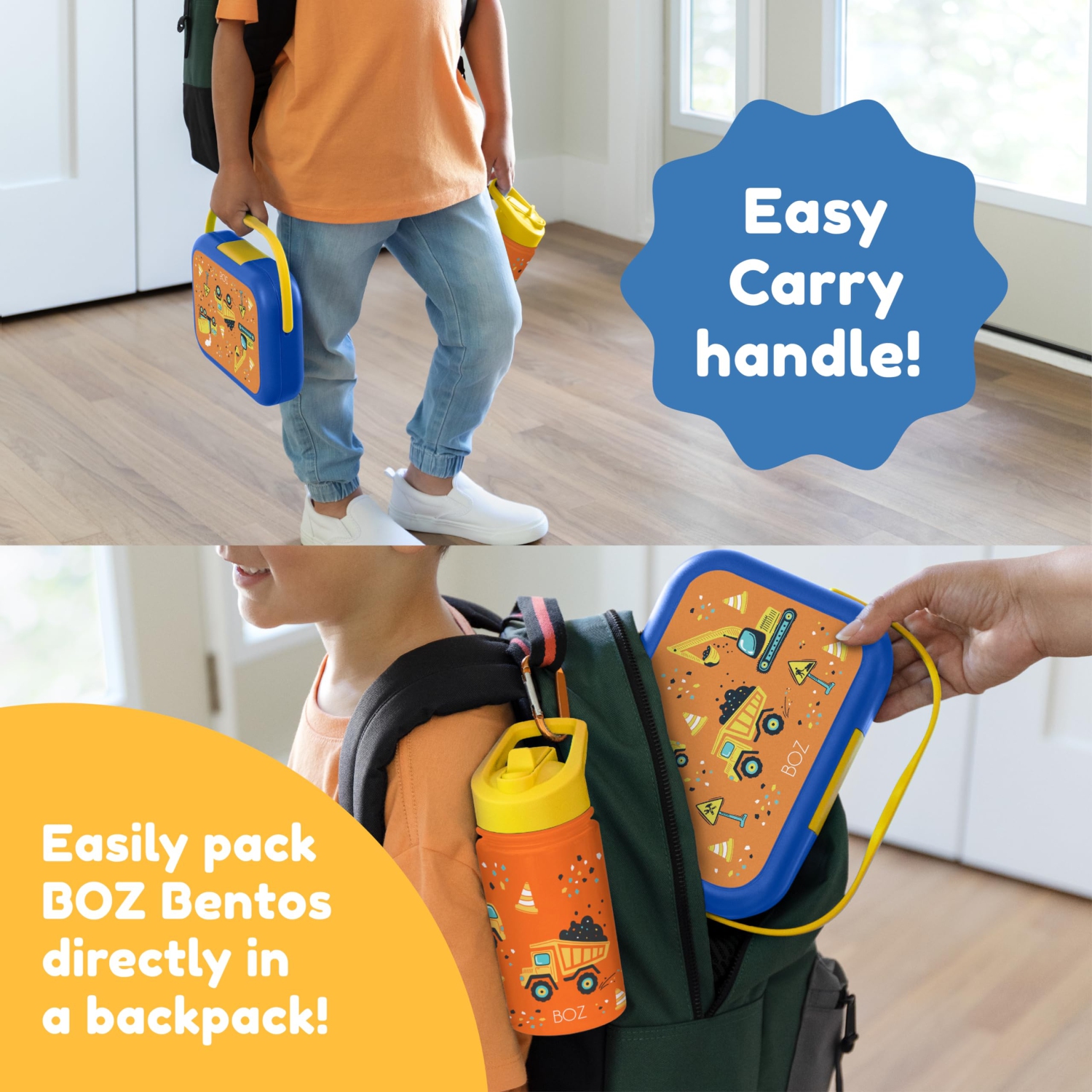 BOZ Bento Box for Kids - Toddler Lunch Box for Daycare - Leak Proof 4 Compartments Kids Lunch Container - Dishwasher Safe - Bento Lunch Box