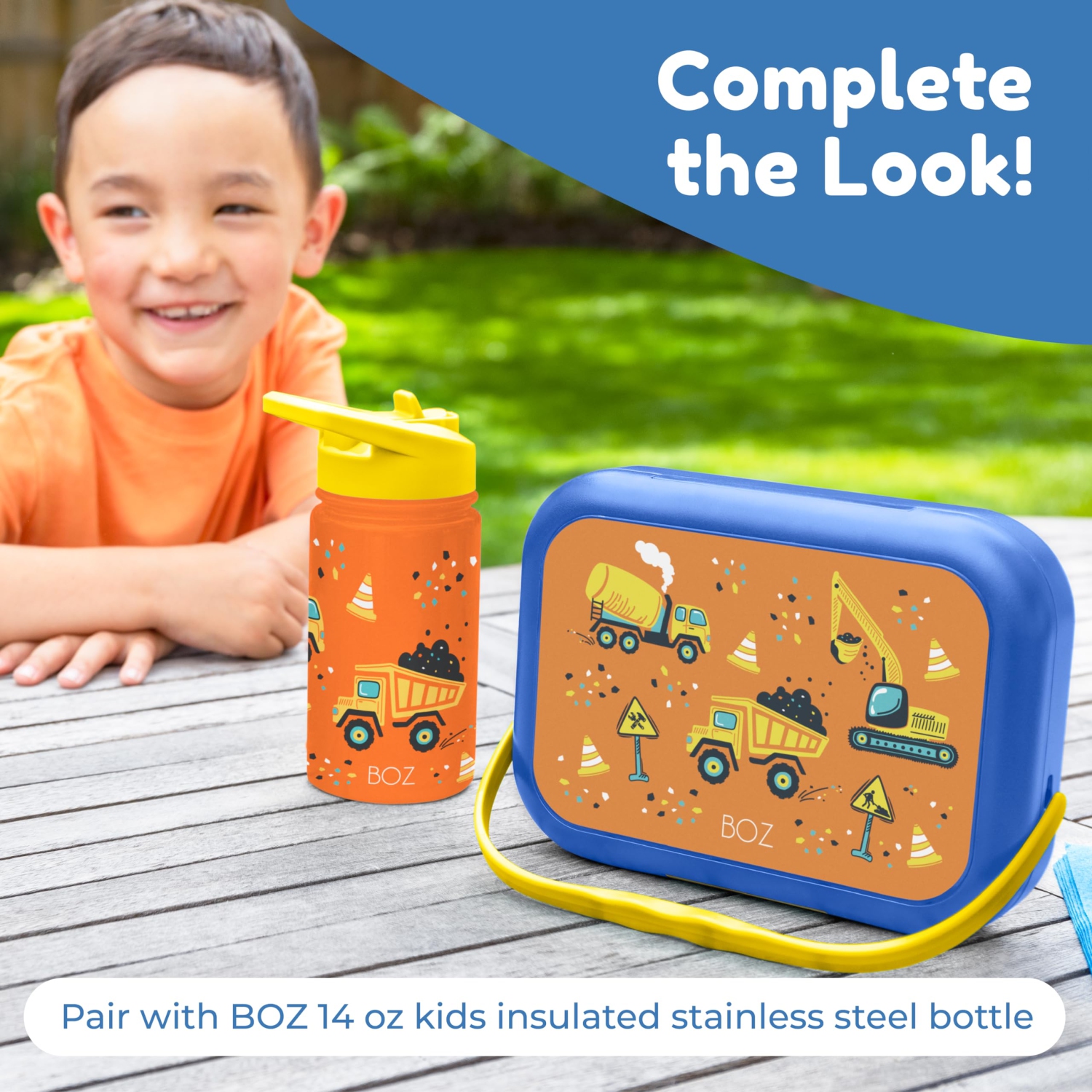 BOZ Bento Box for Kids - Toddler Lunch Box for Daycare - Leak Proof 4 Compartments Kids Lunch Container - Dishwasher Safe - Bento Lunch Box