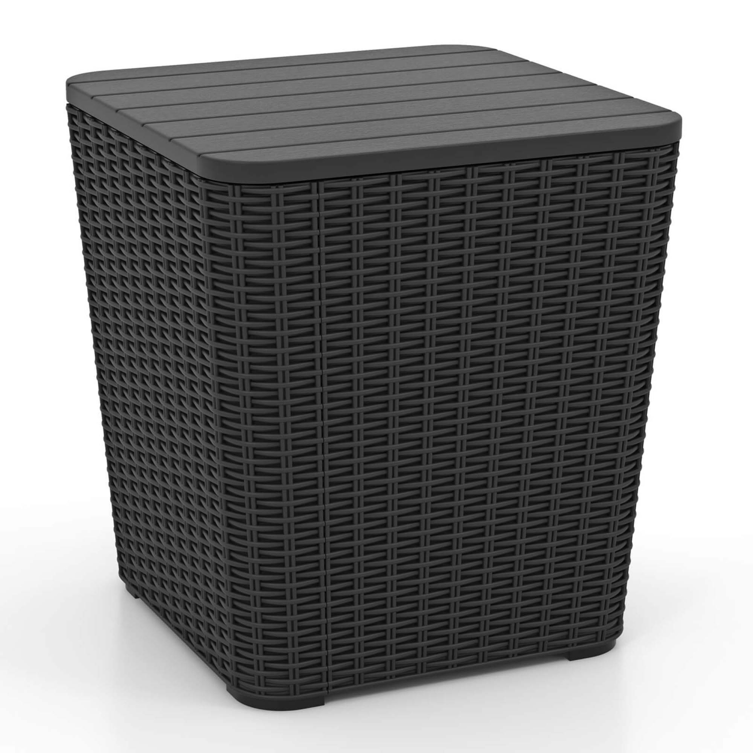 Costway 11.5 Gallon Water-proof Deck Box with Removable Lid Storage Container Side Table