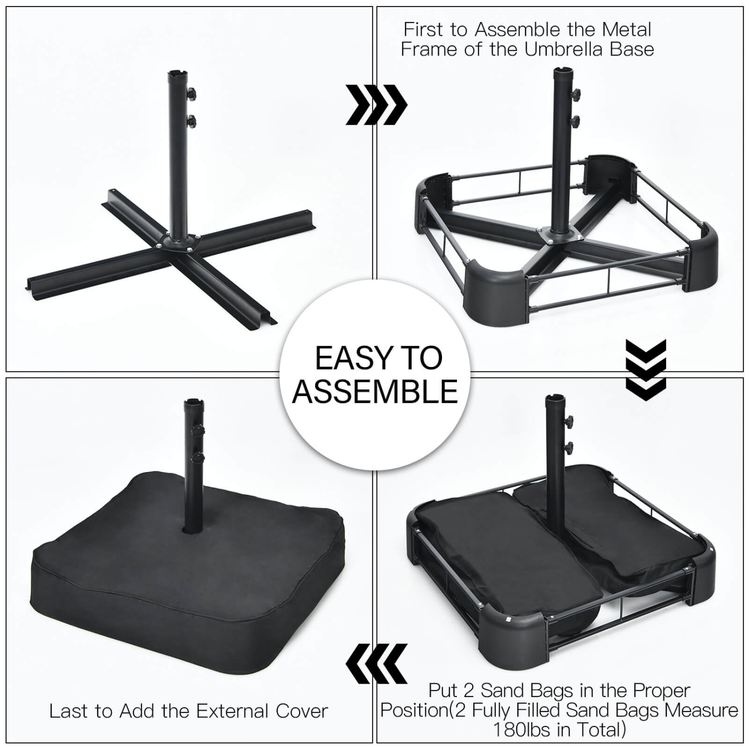 Costway 9 PCS Patio Wicker Dining Set with Double-Sided Outdoor Umbrella 8 Stackable Chairs