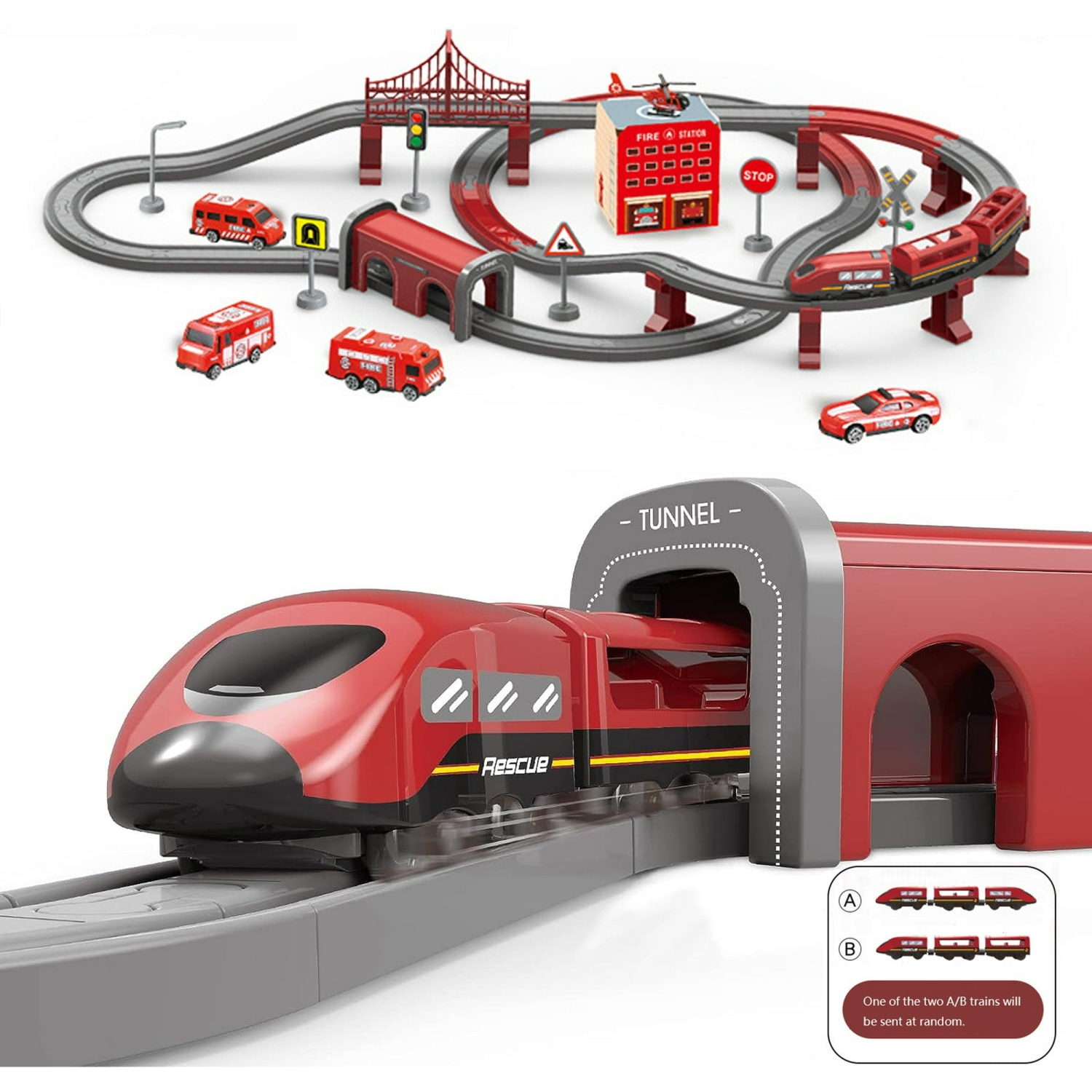 DIY Track Fire Rescue Train Set