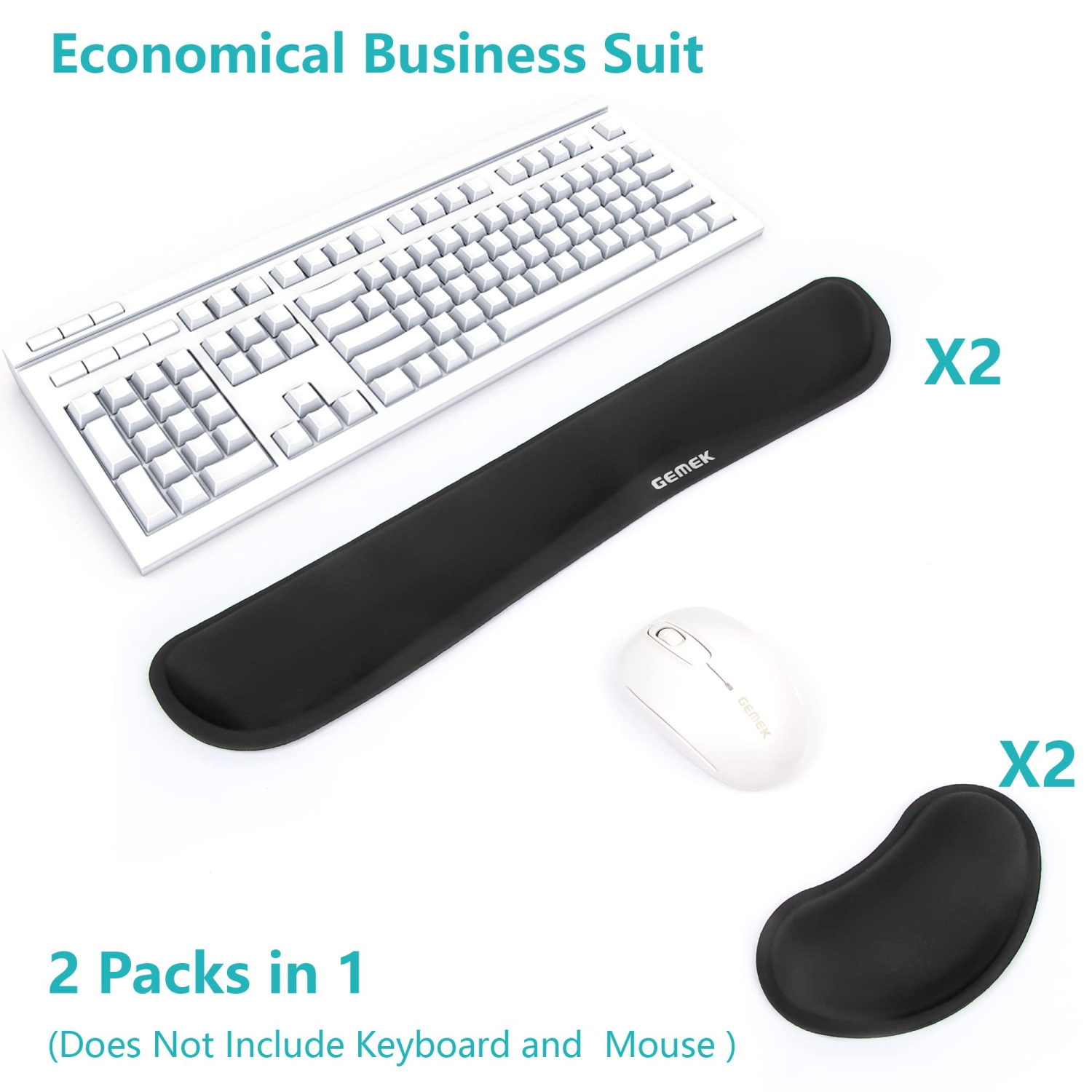 Keyboard Wrist Rest and Mouse Pad Wrist Support 2 Pack, Ergonomic Memory Foam Set for Office, Laptop, Mac, Computer and Gaming, Durable, Comfortable