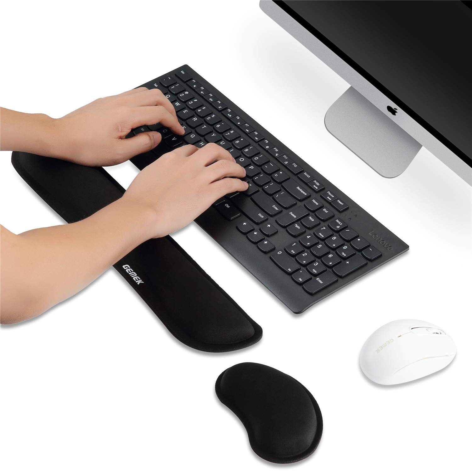 Keyboard Wrist Rest and Mouse Pad Wrist Support 2 Pack, Ergonomic Memory Foam Set for Office, Laptop, Mac, Computer and Gaming, Durable, Comfortable