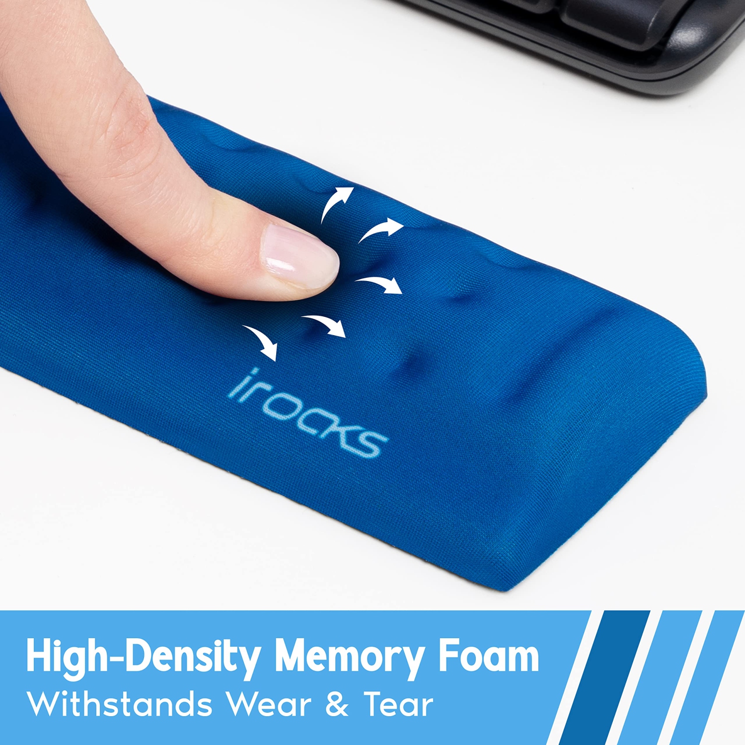 i-Rocks Memory Foam Mouse Wrist Rest - Pain-Reducing Wrist Rest for Mouse - Non-Slip Rubber Base Wrist Rest - Cooling Mouse Wrist Support for Long