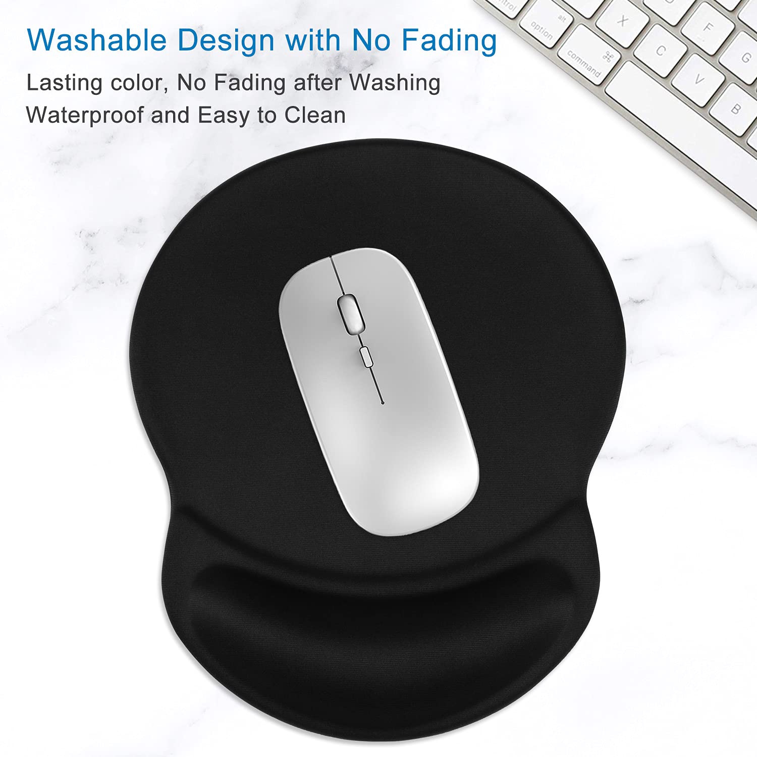 ITNRSIIET Mouse Pad, Ergonomic Mouse Pad with Gel Wrist Rest Support, Gaming Mouse Pad with Cloth, Non-Slip PU Base for Computer, Laptop, PC, Home,