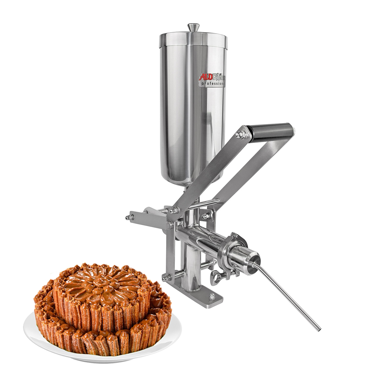 A-301 Churro Maker Gun | Churro Filler Machine | Commercial Cream Filling | Stainless Steel | 5 L | Manual