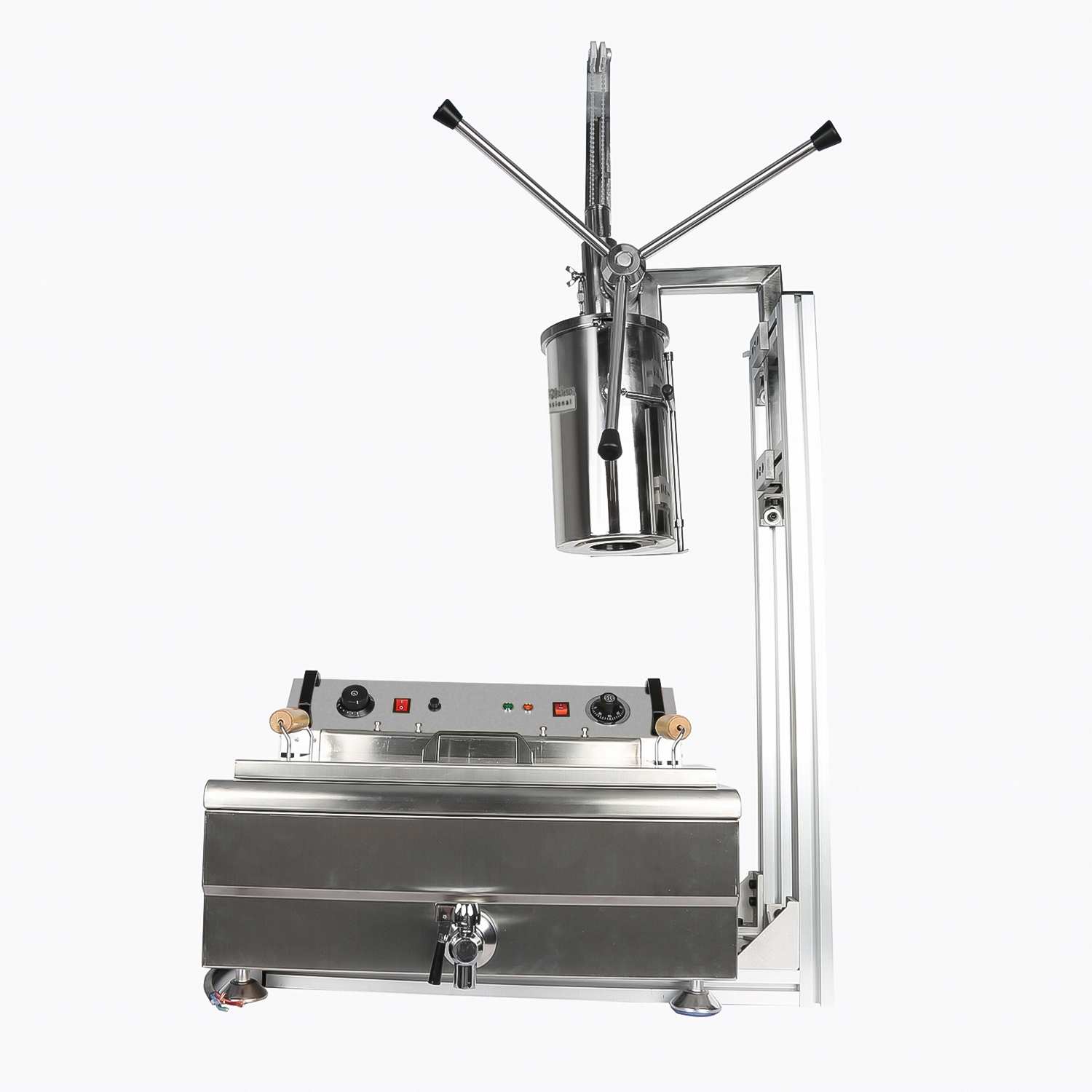 AP-281F Churro Maker Machine | 4 pcs 3-Hole Nozzles Plus knife | Deep Fryer | 110V