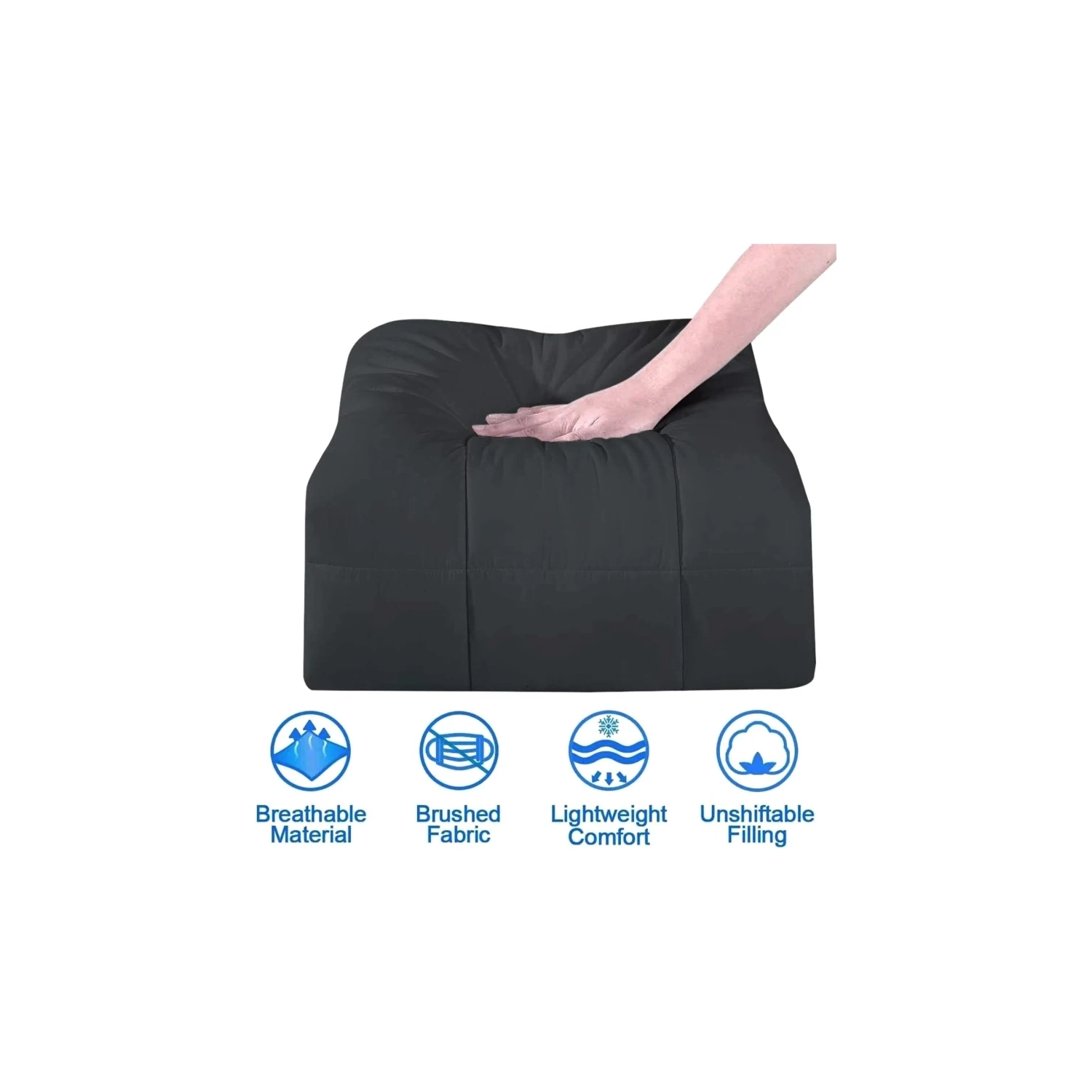 All Season King Size Grey Down Alternative Comforter Set - 3 Pieces, Cooling Blanket, Soft Quilted Duvet Insert with 8 Corner Tabs, Machine Washable (