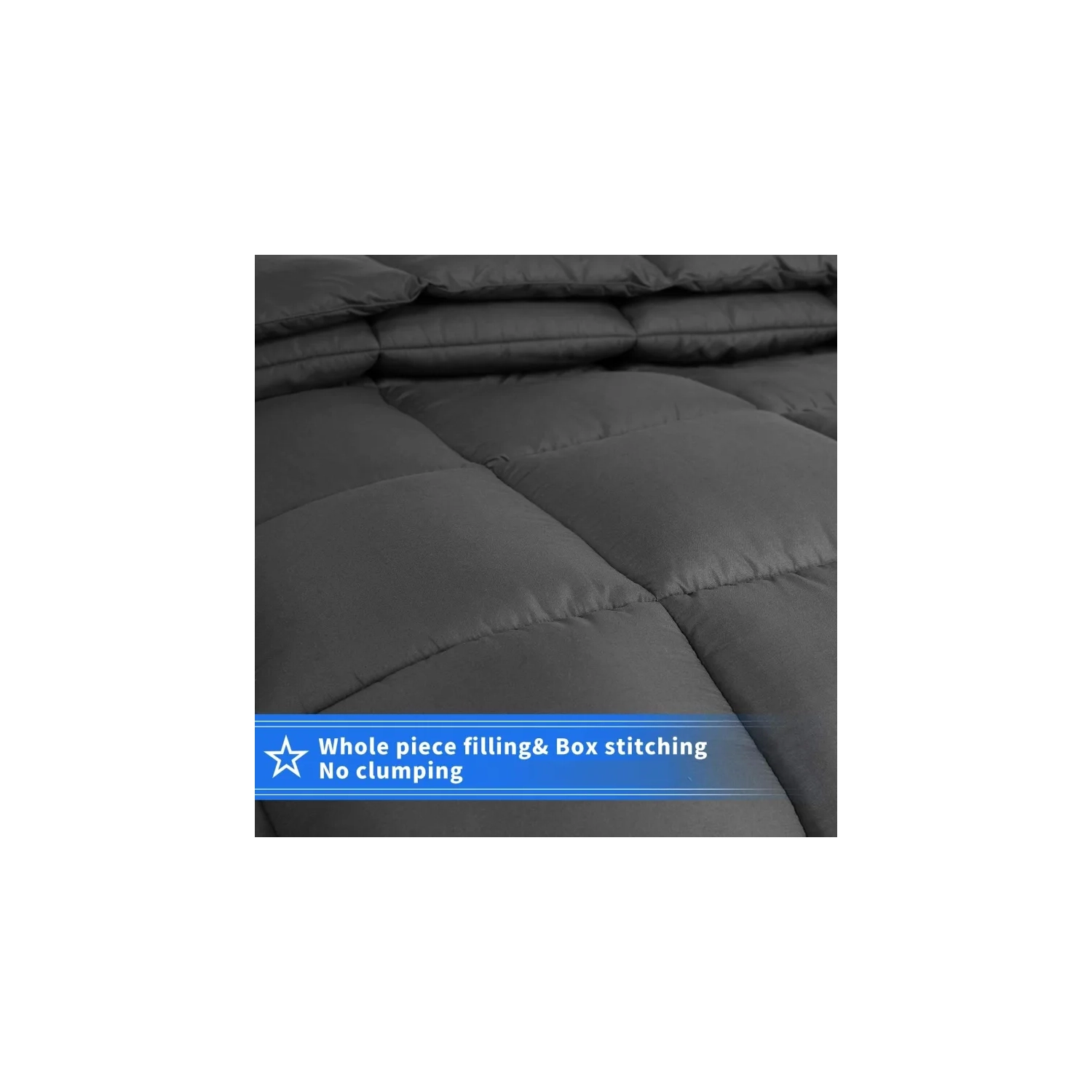 All Season King Size Grey Down Alternative Comforter Set - 3 Pieces, Cooling Blanket, Soft Quilted Duvet Insert with 8 Corner Tabs, Machine Washable (