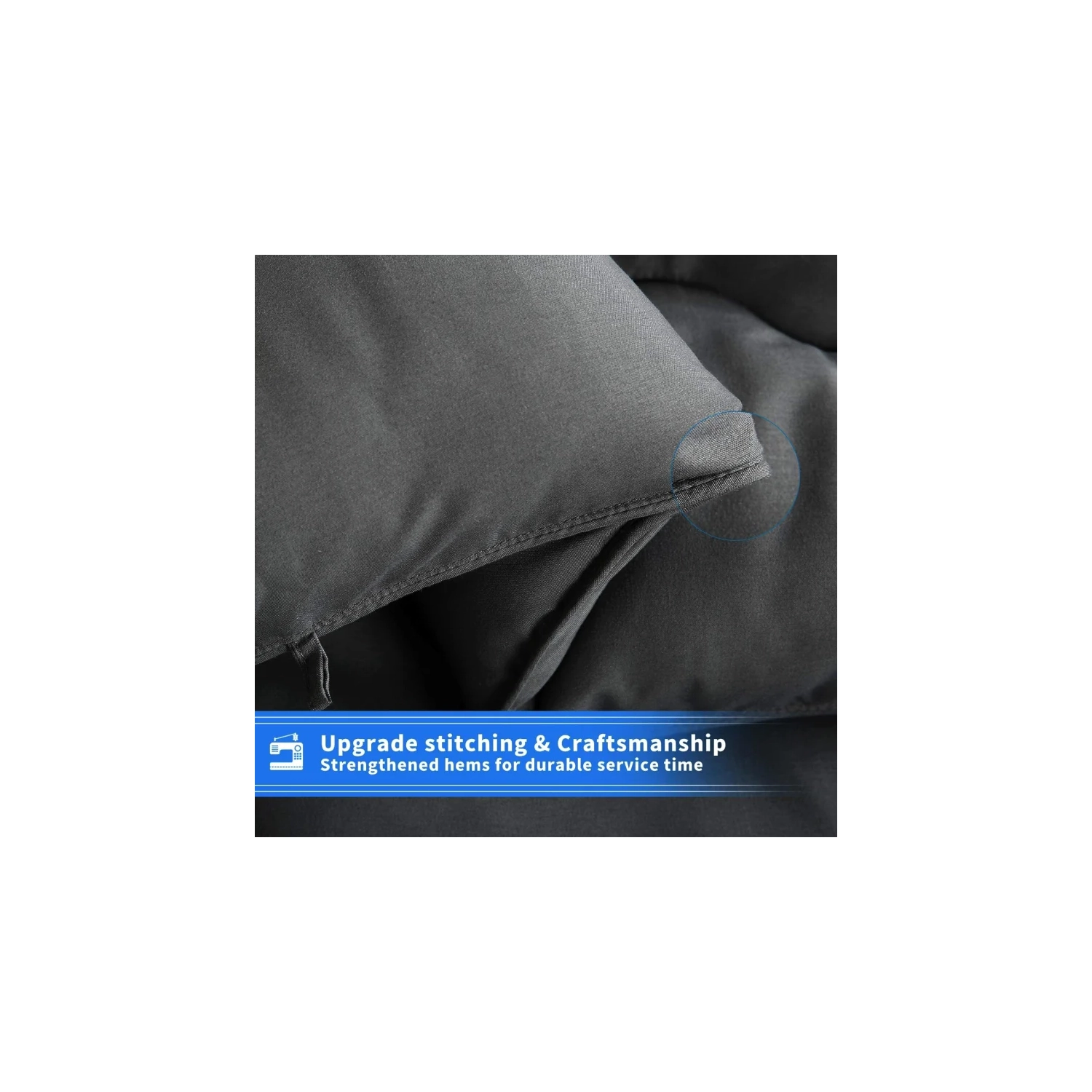 All Season King Size Grey Down Alternative Comforter Set - 3 Pieces, Cooling Blanket, Soft Quilted Duvet Insert with 8 Corner Tabs, Machine Washable (