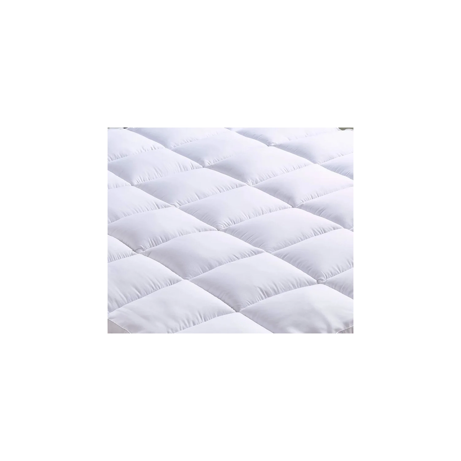 Surmatelas de 2 po à gousset pour lit simple - 39x75 po en duvet synthétique, protège-jupe matelassé, rehausseur de matelas