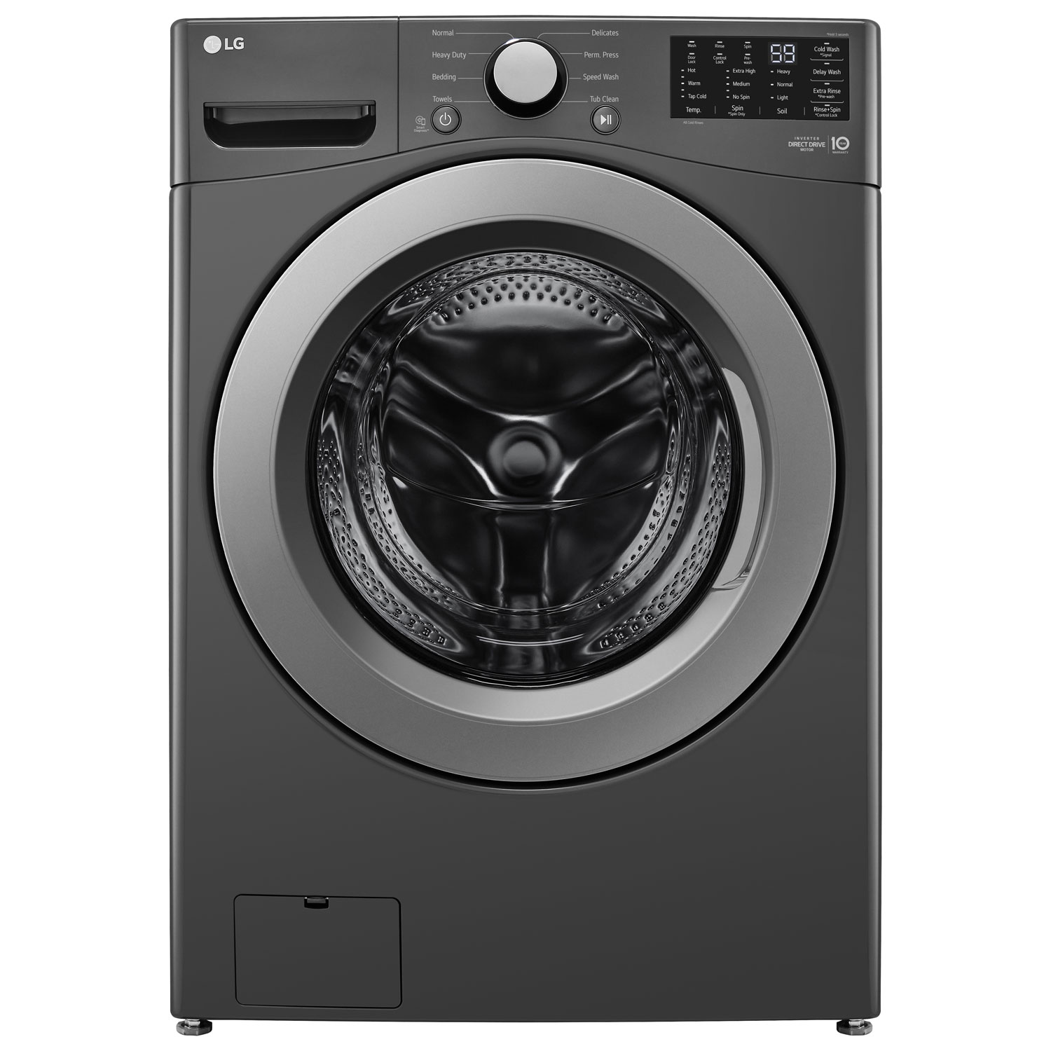 LG 5.8 Cu. Ft. Front Load Washer (WM3470CM) - Middle Black - Only at Best Buy