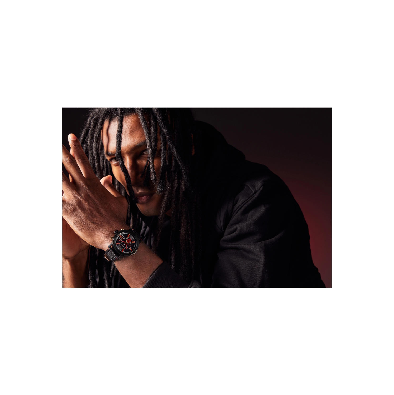 Star Wars Mens Darth Maul Japanese Eco-Drive Watch 44mm Black Stainless Steel Case Nylon & Leather Strap with Black Dial