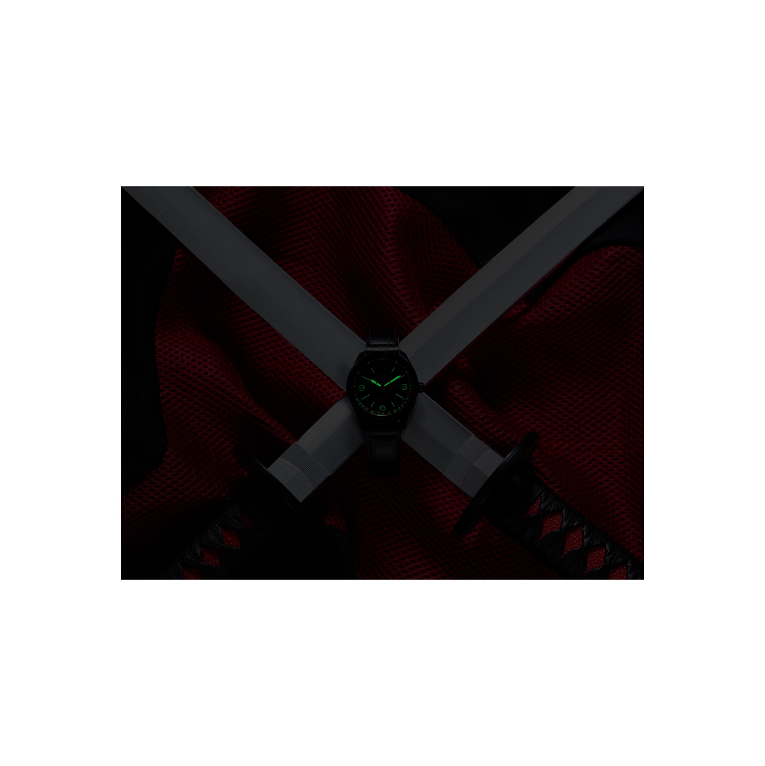 Marvel Mens Here Comes Deadpool Japanese Eco-Drive Watch 42.6mm Black Stainless Steel Case Leather Strap with Black Dial