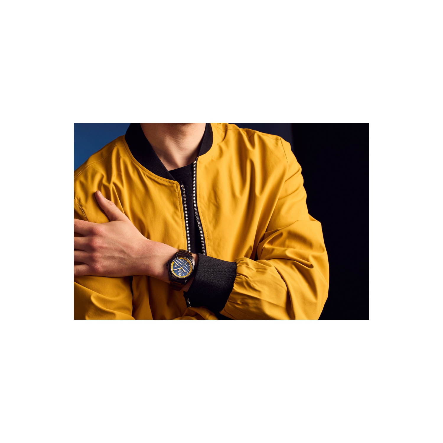 Marvel Mens Wolverine Japanese Eco-Drive Watch 43mm Black Stainless Steel Case and Bracelet with Blue Dial