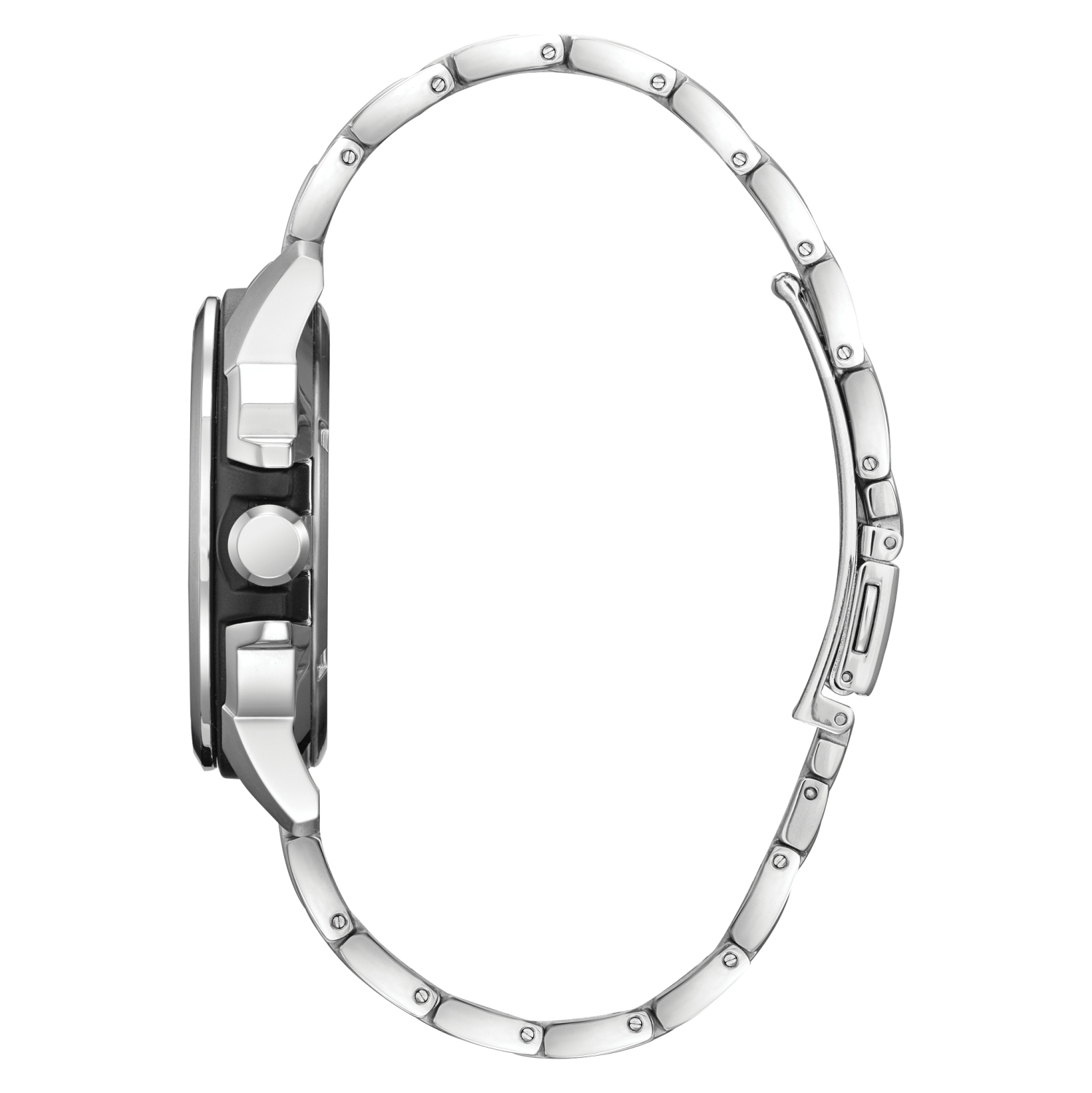 Montre homme Eco-Drive japonaise, inox. Argenté 44&nbsp;mm, boîtier ABS, bracelet inox, cadran bleu, Avengers, Marvel