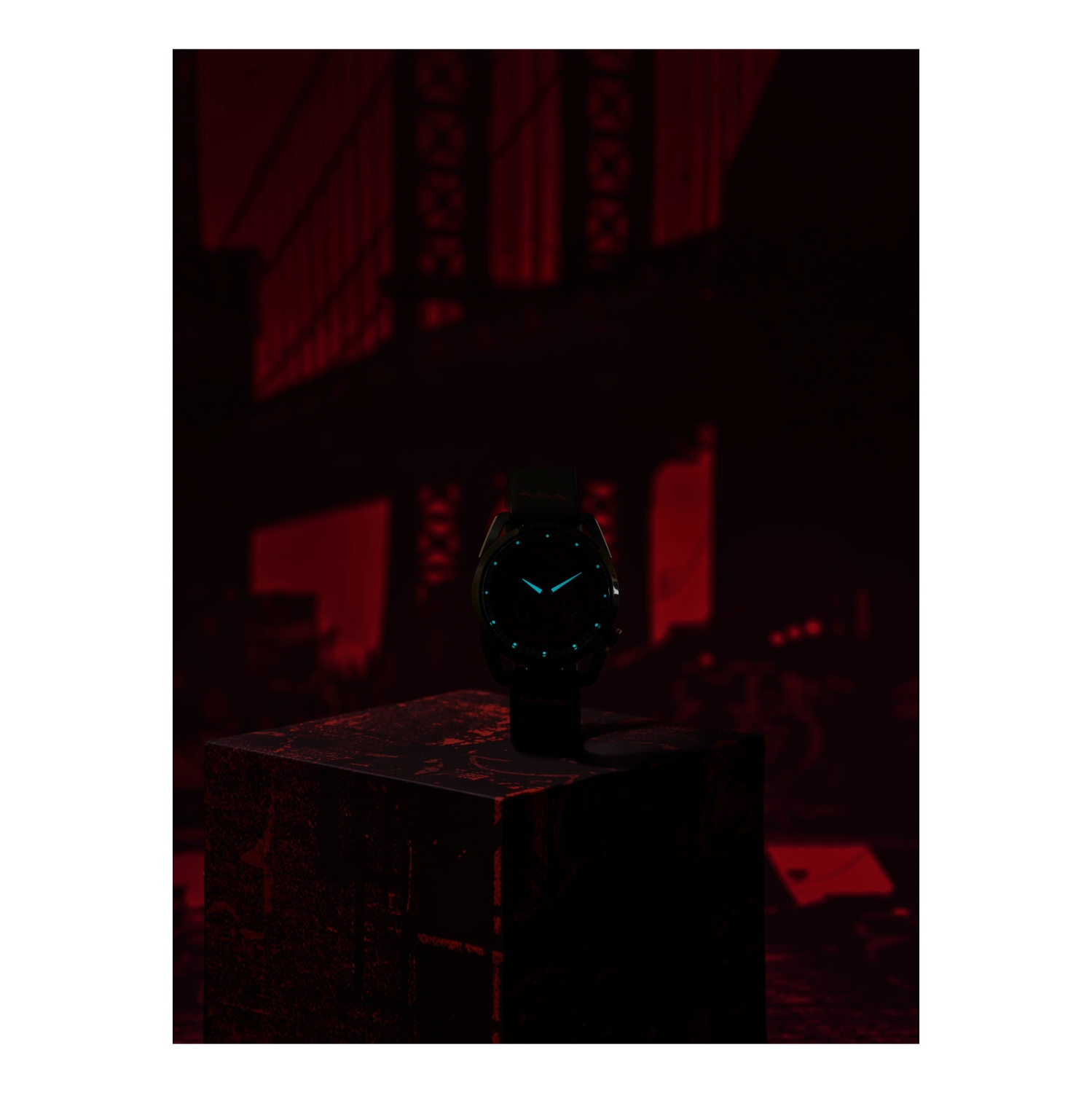 Marvel Mens Miles Morales Japanese Eco-Drive Watch 42mm Black Stainless Steel Case Leather Strap with Black Dial