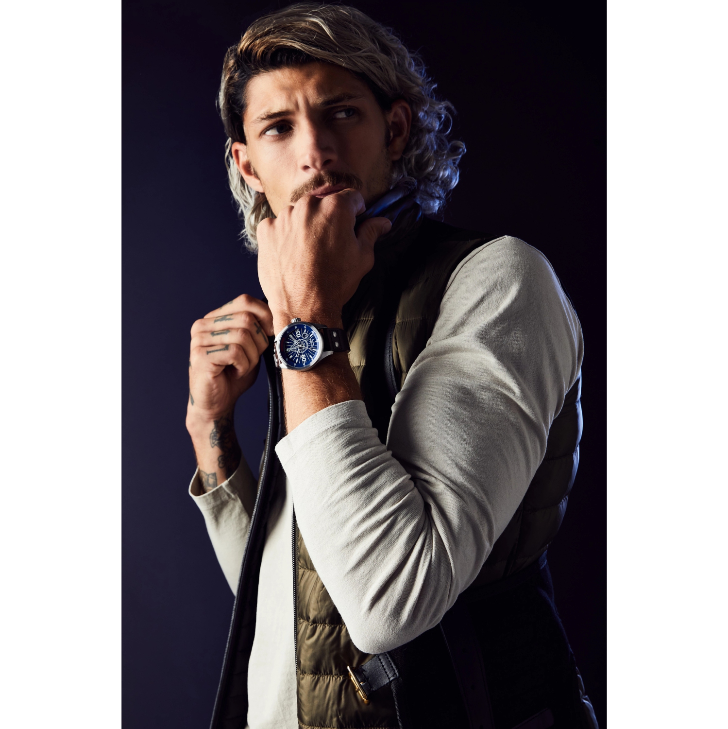 Star Wars Mens Han Solo Japanese Eco-Drive Watch 43mm Silver-Tone Stainless Steel Case Brown Leather Strap with Blue Dial