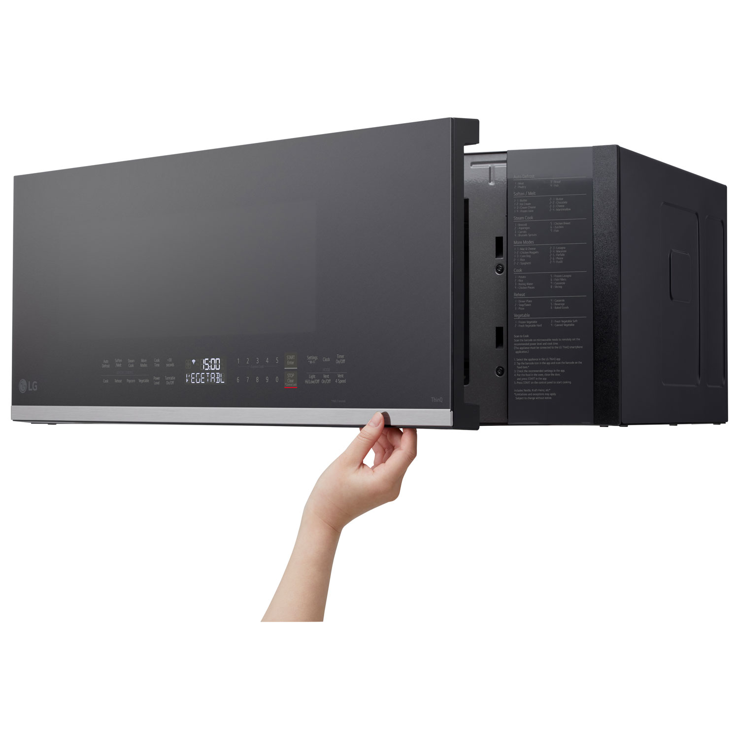 Four à micro-ondes à hotte intégrée de LG - 1,3 pi³ - Noir