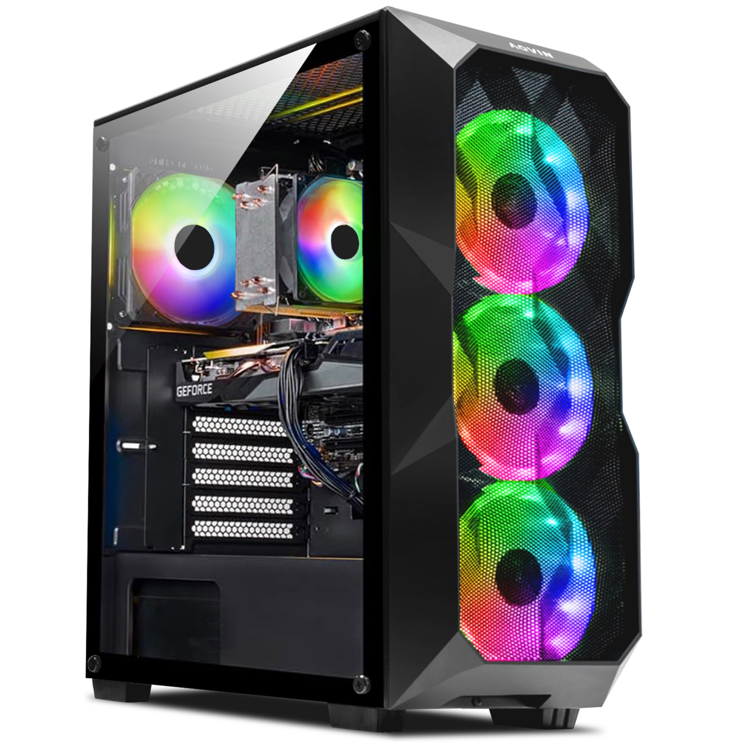 Gaming Pc Desktop Tower AQVIN AQB70 ~ Intel Core i7 Processor up to 4.60Ghz 32GB DDR4 RAM DDR4 1TB SSD Nvidia GeForce RTX 4060 8GB GDDR6 HDMI Windows 11 Pro WiFi - Only at Bestbuy