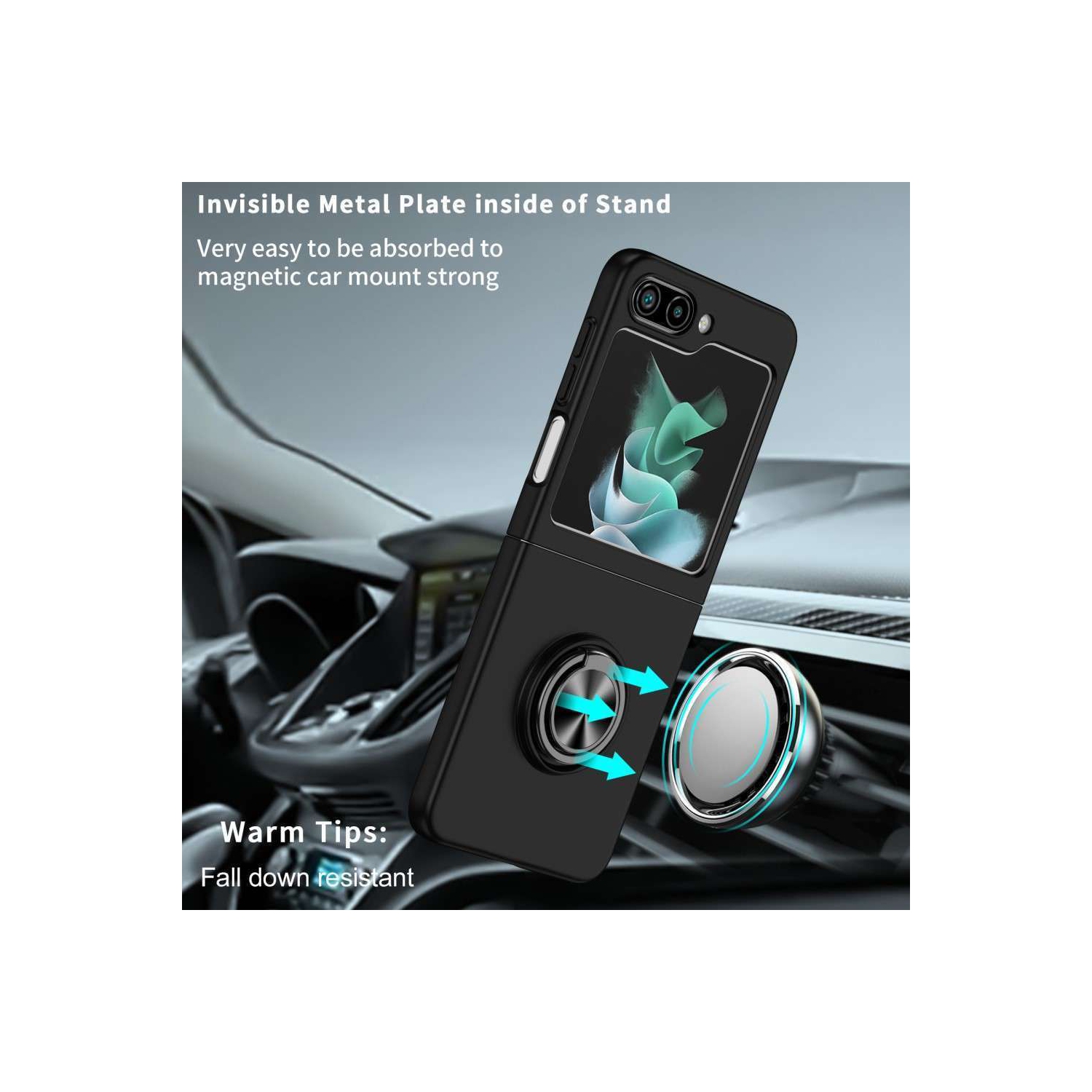 [CS] Étui avec support magnétique hybride invisible pour Galaxy Z Flip 6 de Samsung, violet